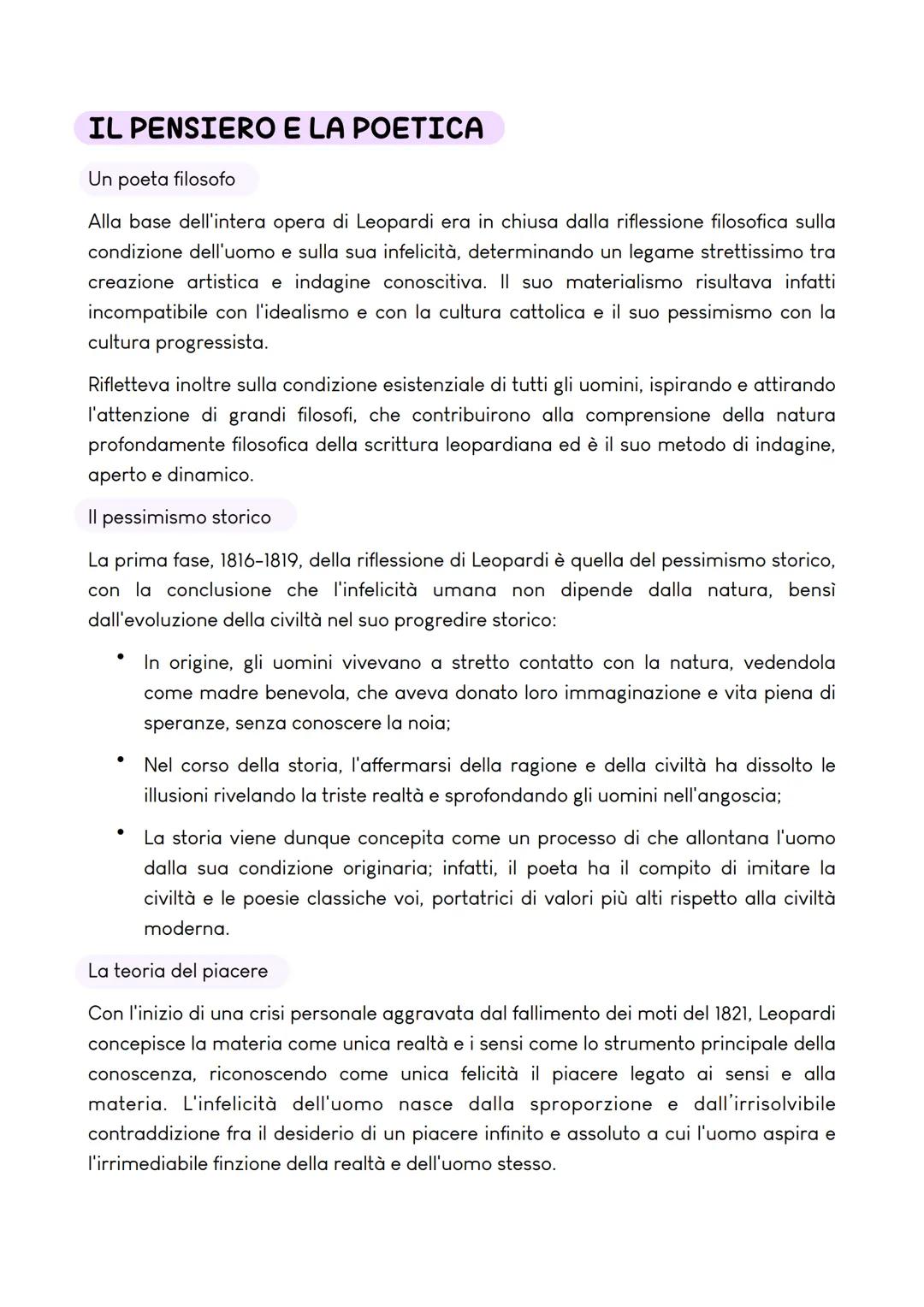 GIACOMO LEOPARDI
La vita e le opere
Un'infanzia felice e un'adolescenza appartata
Leopardi nasce il 29 giugno 1798 a Recanati, vive feliceme