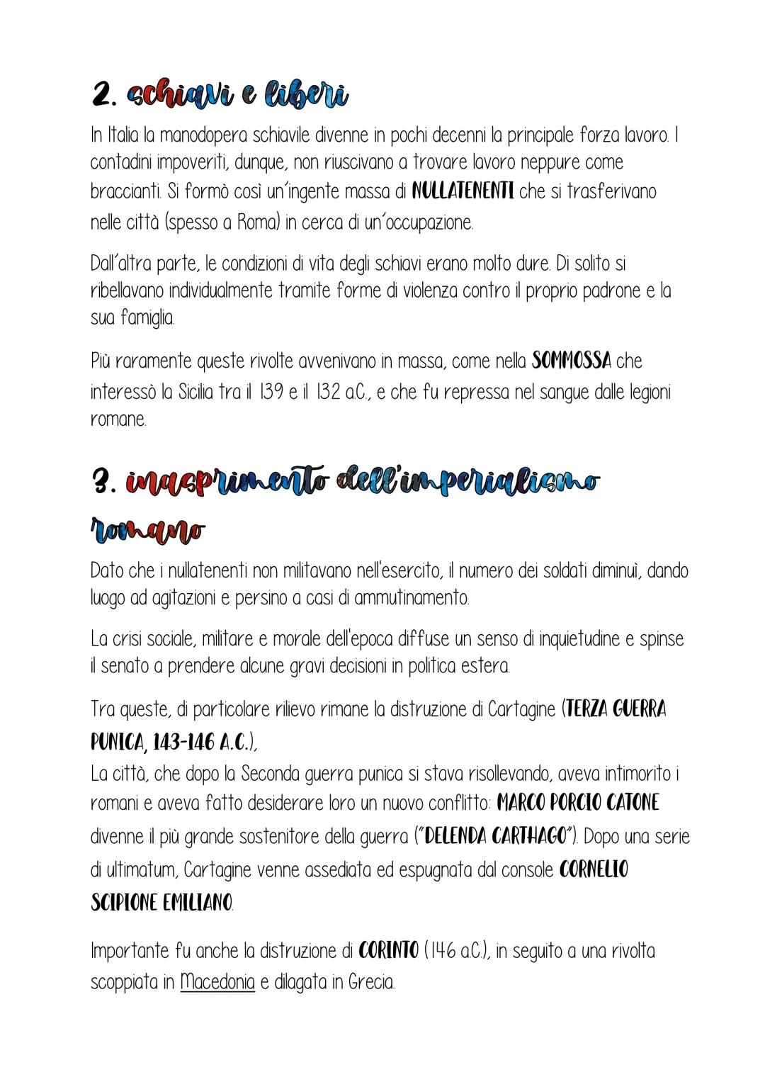 STORIA
capitala 12
1. squilibri sociali nelle campagne
italiche
Gli effetti della Seconda guerra punica furono gravi: città e campagne erano