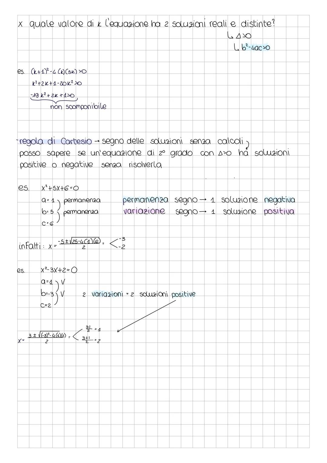 # equazioni parametriche
sono equazioni di 2° grado che oltre a x hanno un parametro-Lettera
che va considerata come un numero es. x²+4KX+K