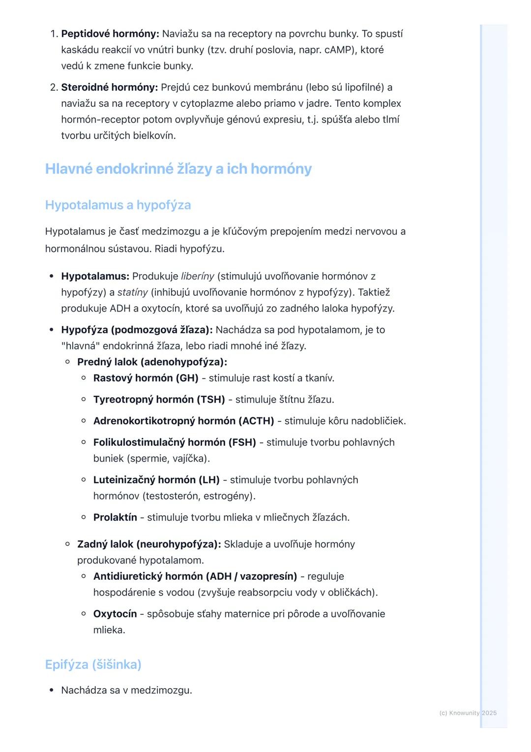 # Hormonálna sústava
1. Prehľad hormonálnej sústavy
Hormonálna sústava, alebo endokrinná sústava, je jeden z dvoch hlavných
regulačných sy