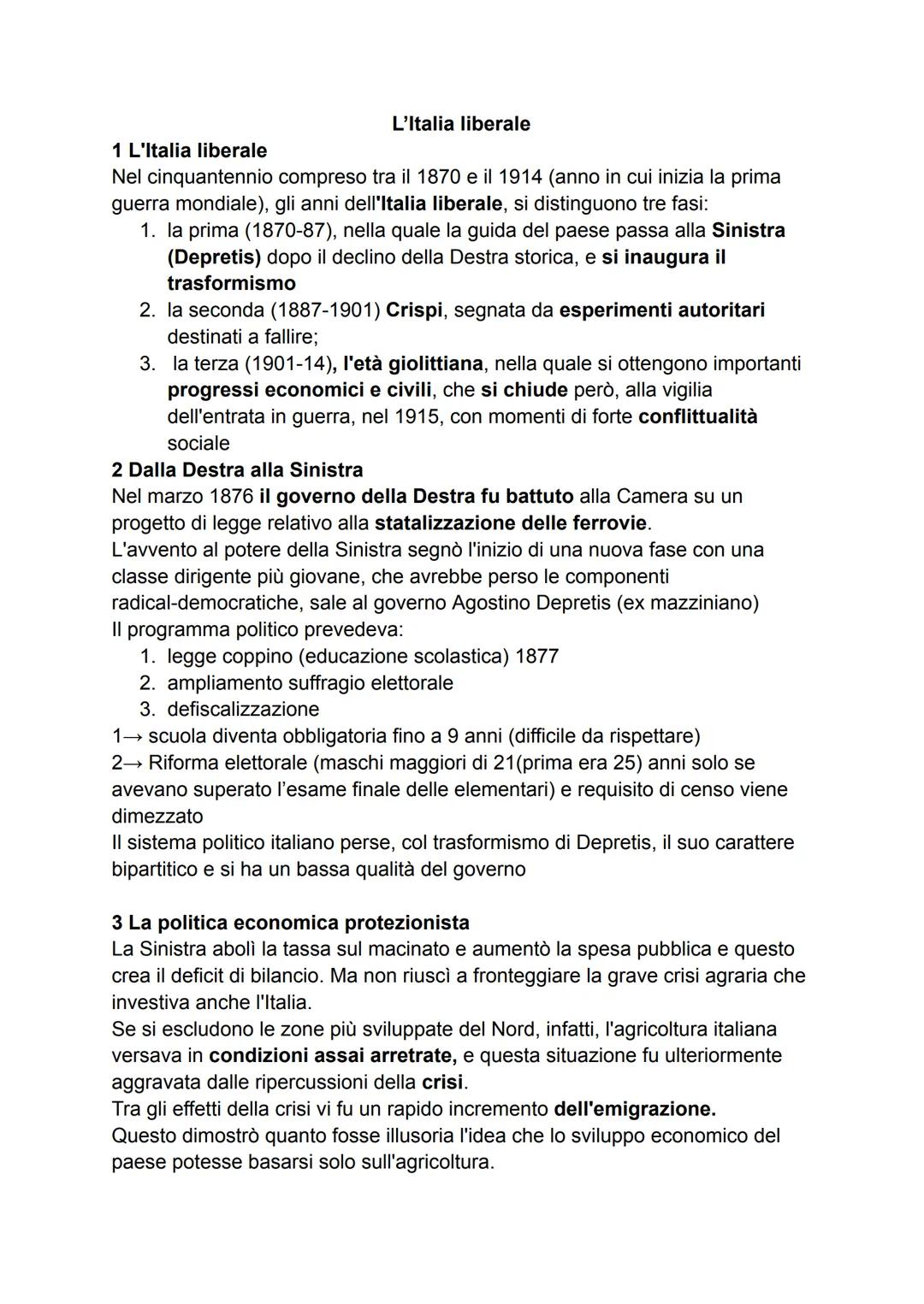 L’Italia liberale 1870-1914