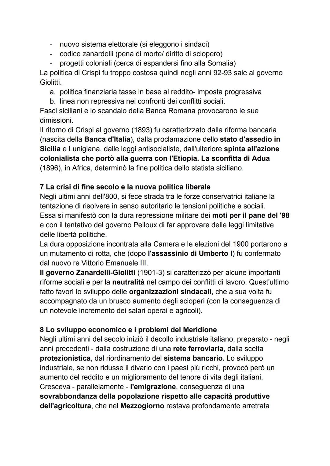 L'Italia liberale
1 L'Italia liberale
Nel cinquantennio compreso tra il 1870 e il 1914 (anno in cui inizia la prima
guerra mondiale), gli an