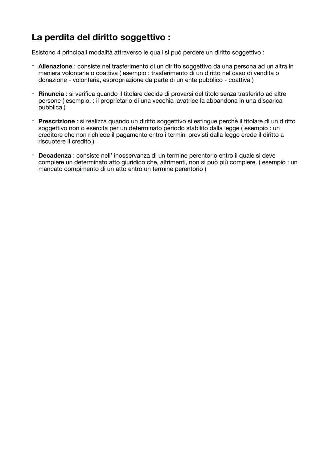 Il diritto soggettivo
Il diritto soggettivo consiste nel potere di un soggetto di tenere un determinato comportamento, o
di pretendere che a