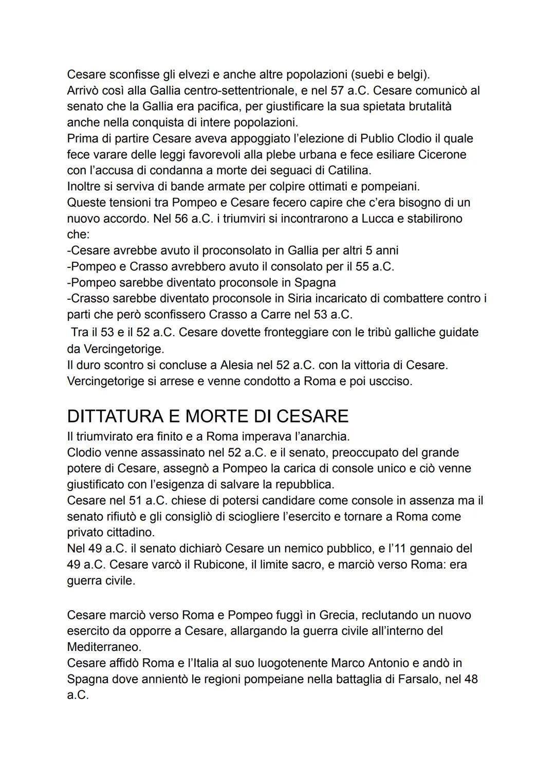 IL PRIMO TRIUMVIRATO
Mentre Pompeo si trovava in Oriente, a Roma continuavano le problematiche
politiche.
A Crasso si opponeva Catone, Cicer