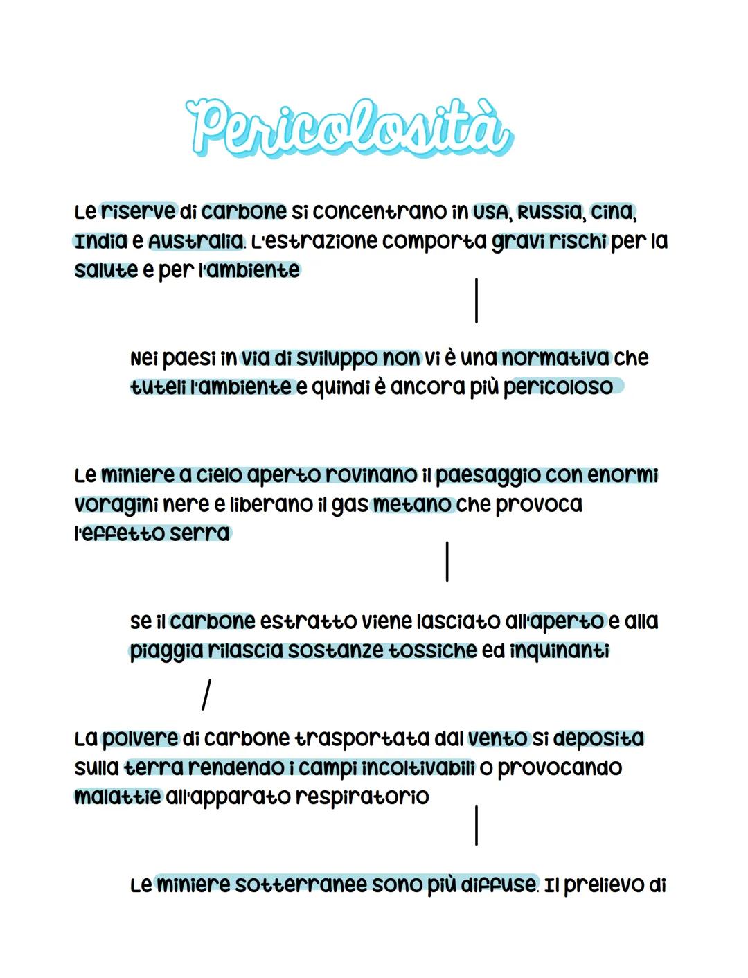 Formazione e tipi di carbone
300 milioni di anni fa grandi foreste vengono sommerse
dall'acqua e quindi sprofondano
1
vi è la decomposizione