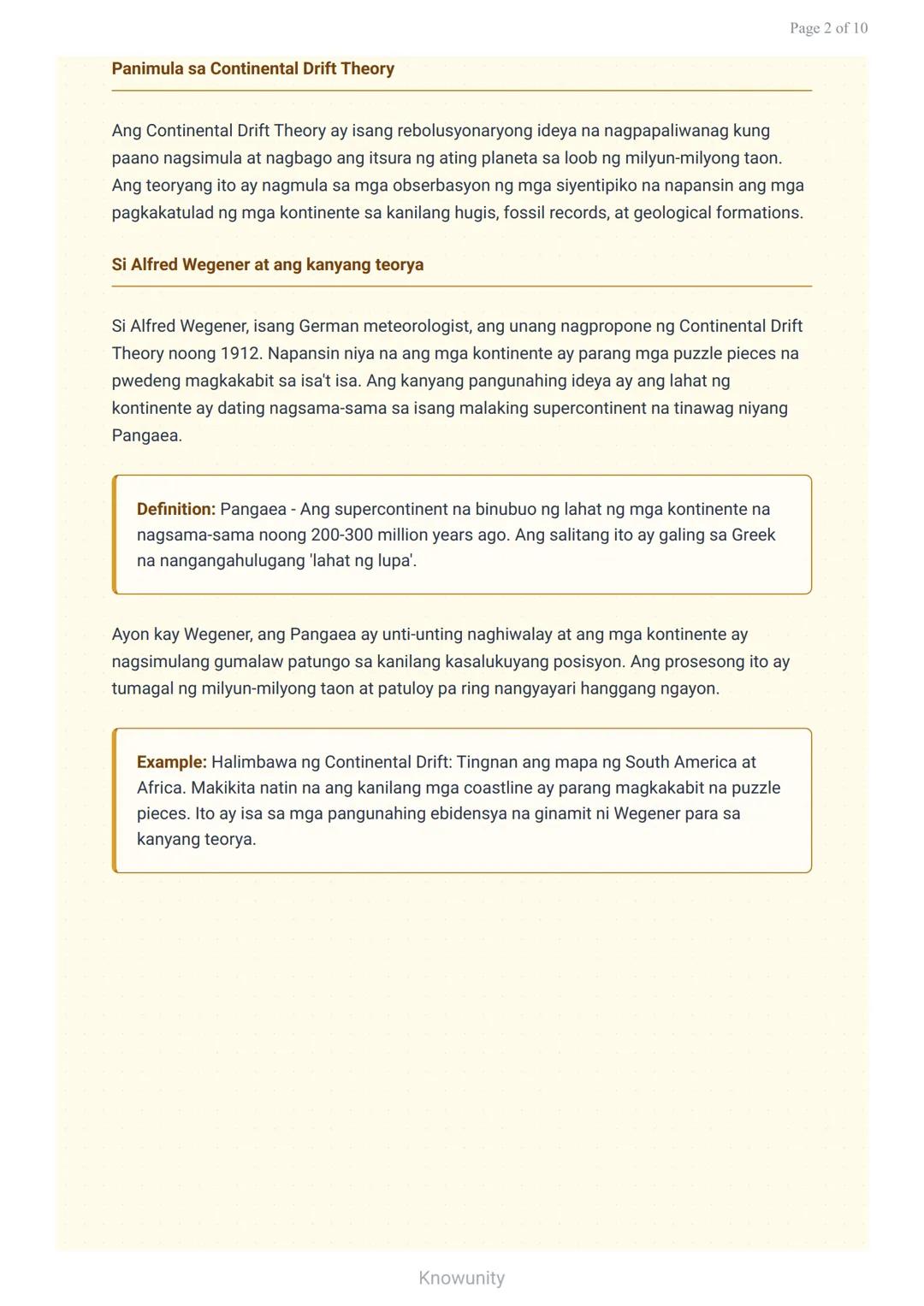 Pinagmulan at Estruktura ng Daigdig: Continental Drift at Plate Tectonics
Pag-aaral sa paggalaw ng mga kontinente at plate tectonics theory