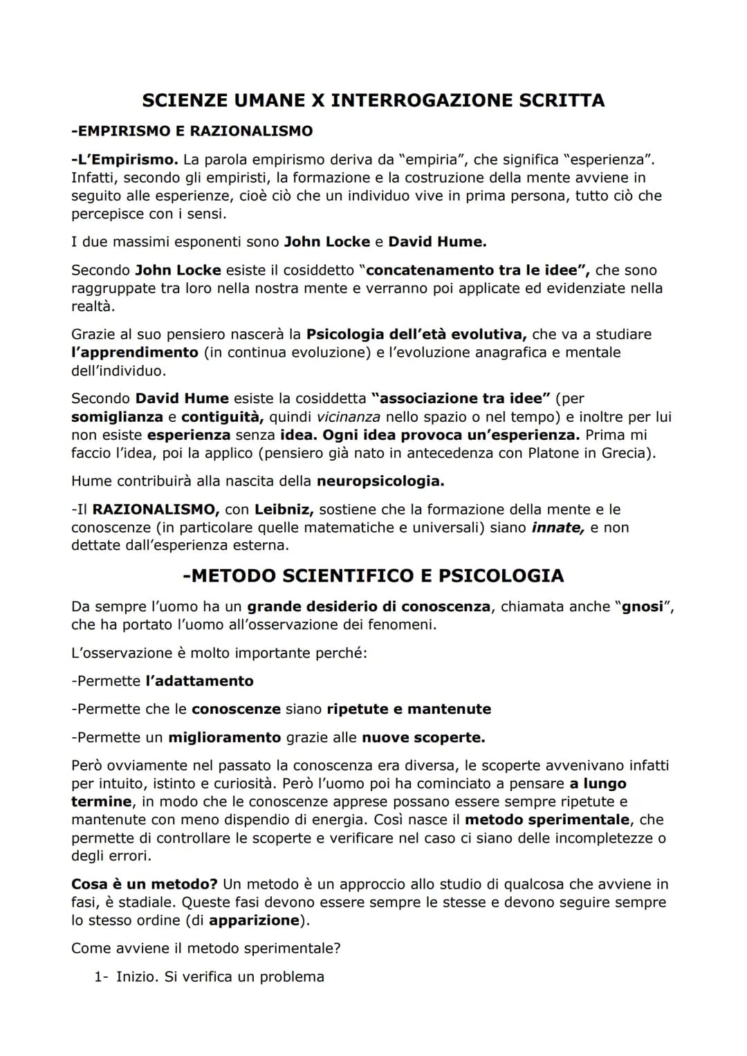 # SCIENZE UMANE X INTERROGAZIONE SCRITTA
-EMPIRISMO E RAZIONALISMO
-L'Empirismo. La parola empirismo deriva da "empiria", che significa "e