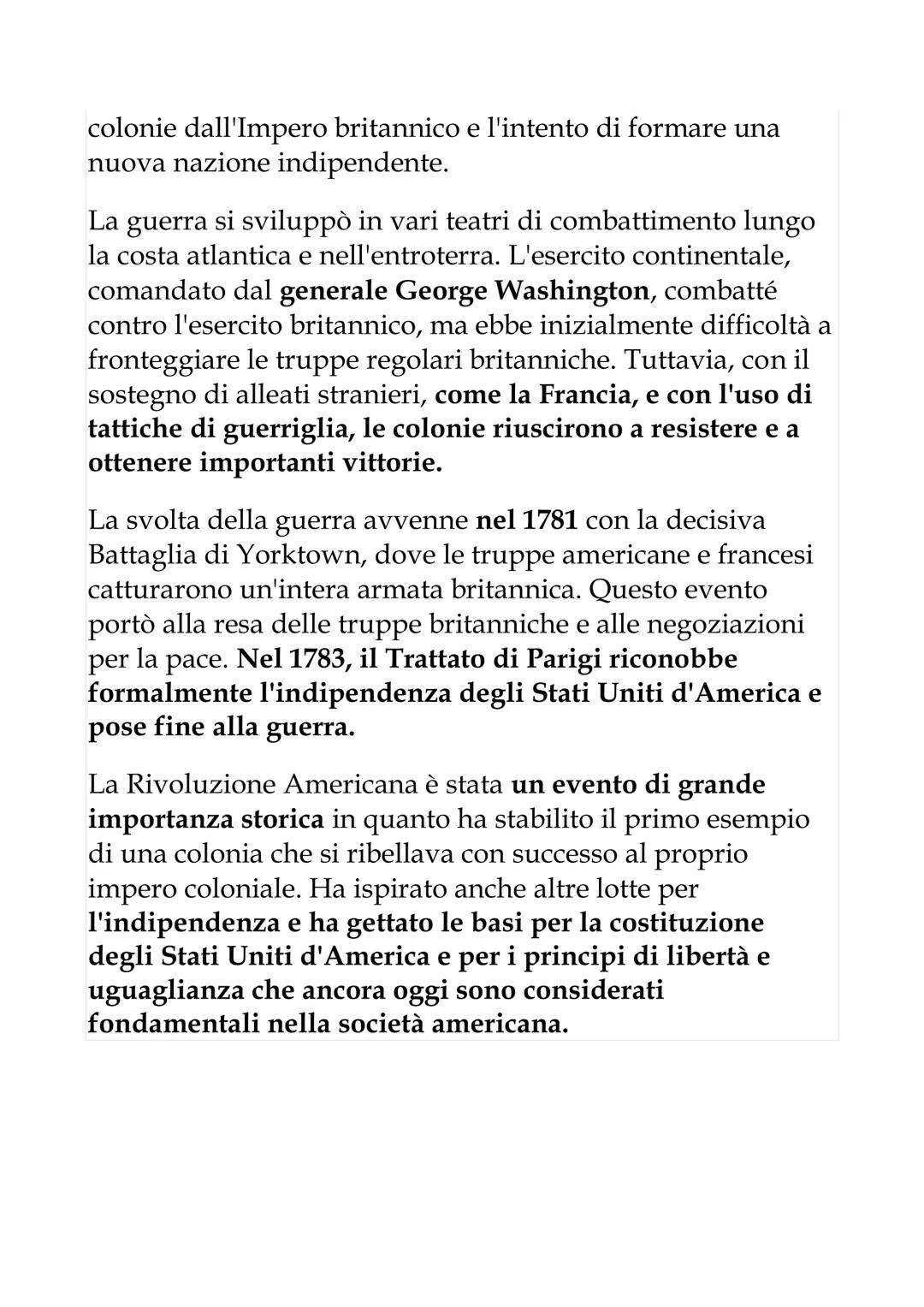 # LA RIVOLUZIONE
# AMERICANA
La Rivoluzione Americana, anche conosciuta come Guerra
d'Indipendenza degli Stati Uniti, è stata una guerra
co