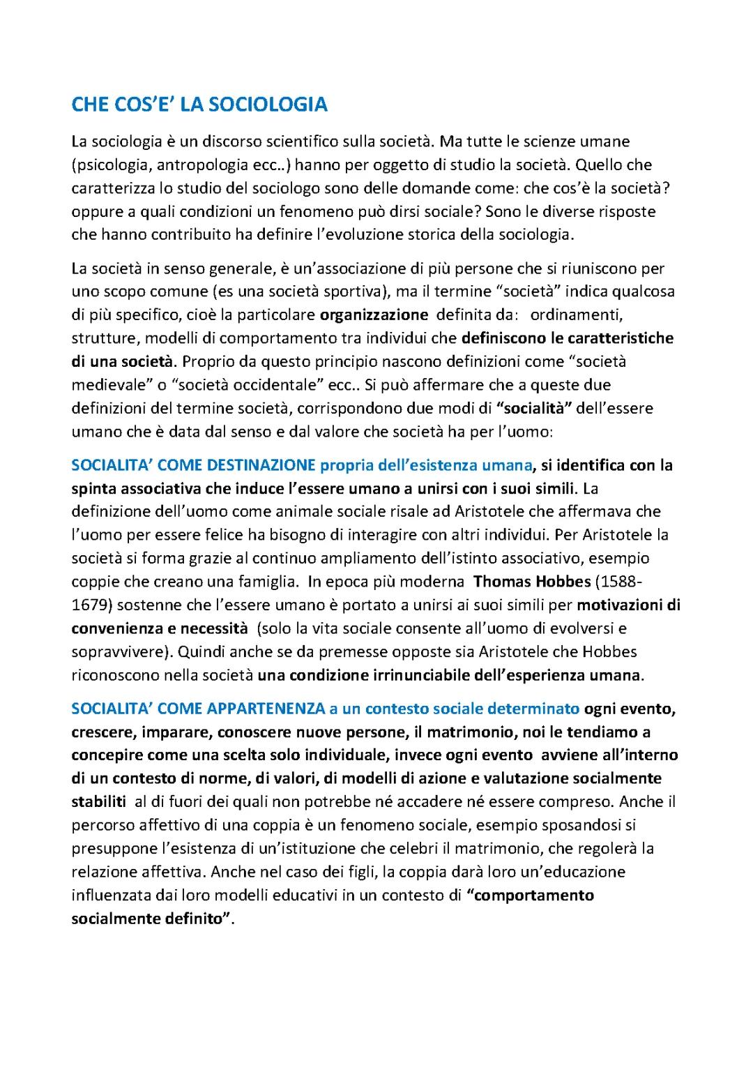 la sociologia come scienza