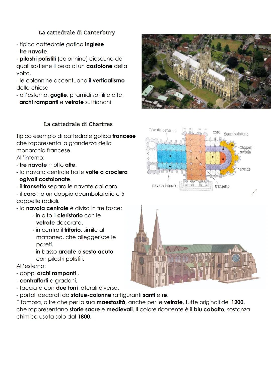 L'arte gotica
Nasce in Francia nella metà del 1100. Il nome Gotico nasce come dispregiativo perché
gli edifici costruiti in questo periodo