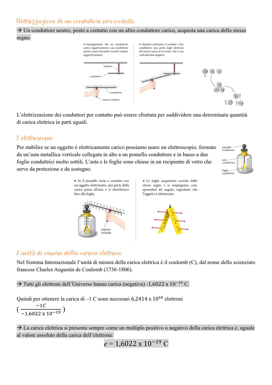 La carica elettrica e la legge
di Collomb
he
Il termine elettricità deriva da «<elektron»> che significa «ambra». L'ambra è una resina di co