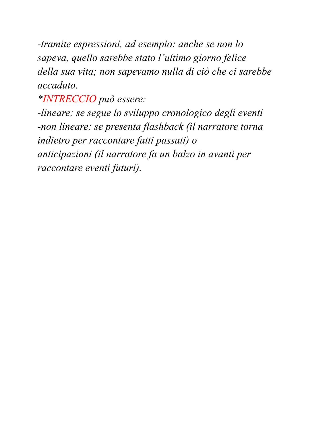 LA FABULA E L'INTRECCIO
L'autore di un testo narrativo sceglie un ordine con cui
raccontare una storia, può raccontarla seguendo
l'ordine lo