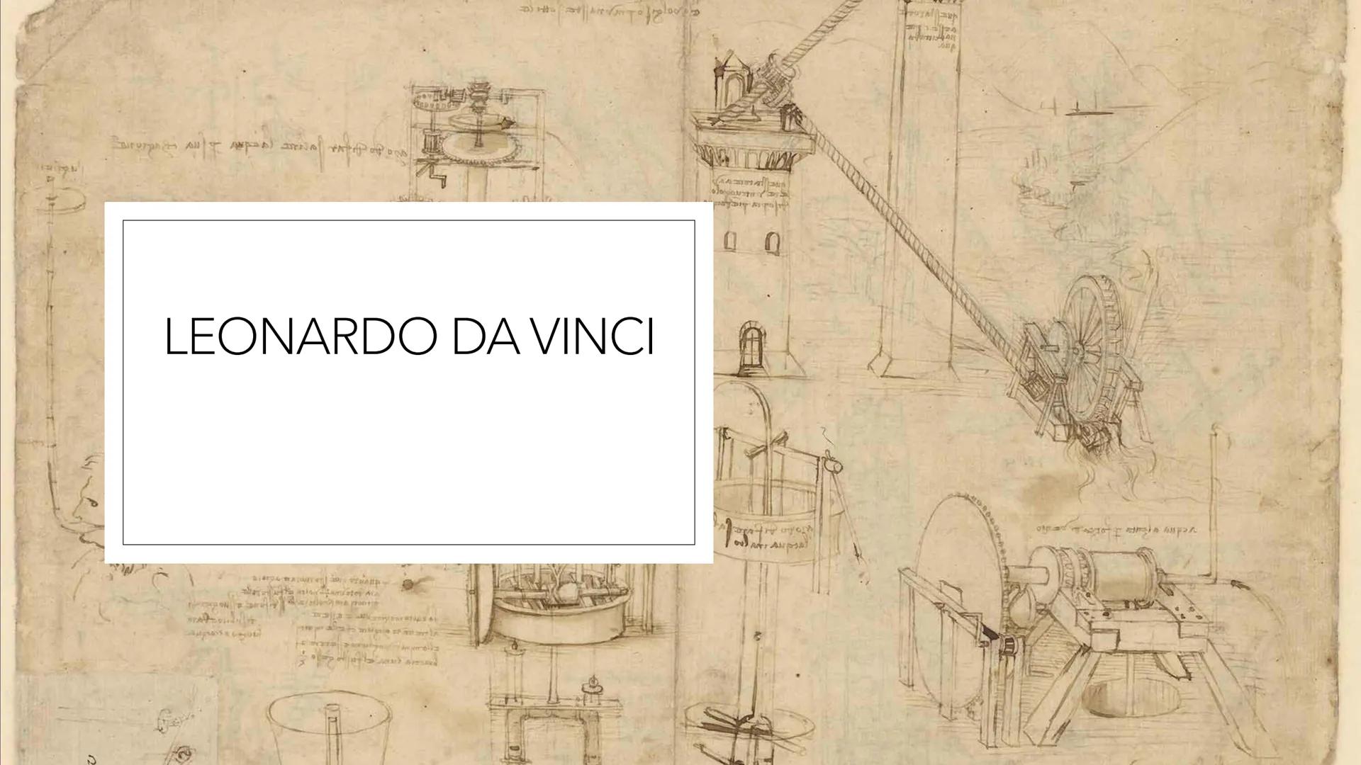 # LEONARDO DA VINCI # Vita
Leonardo da Vinci fu un personaggio molto affascinate, uno dei più grandi geni
dell'umanità. Egli visse nel seco