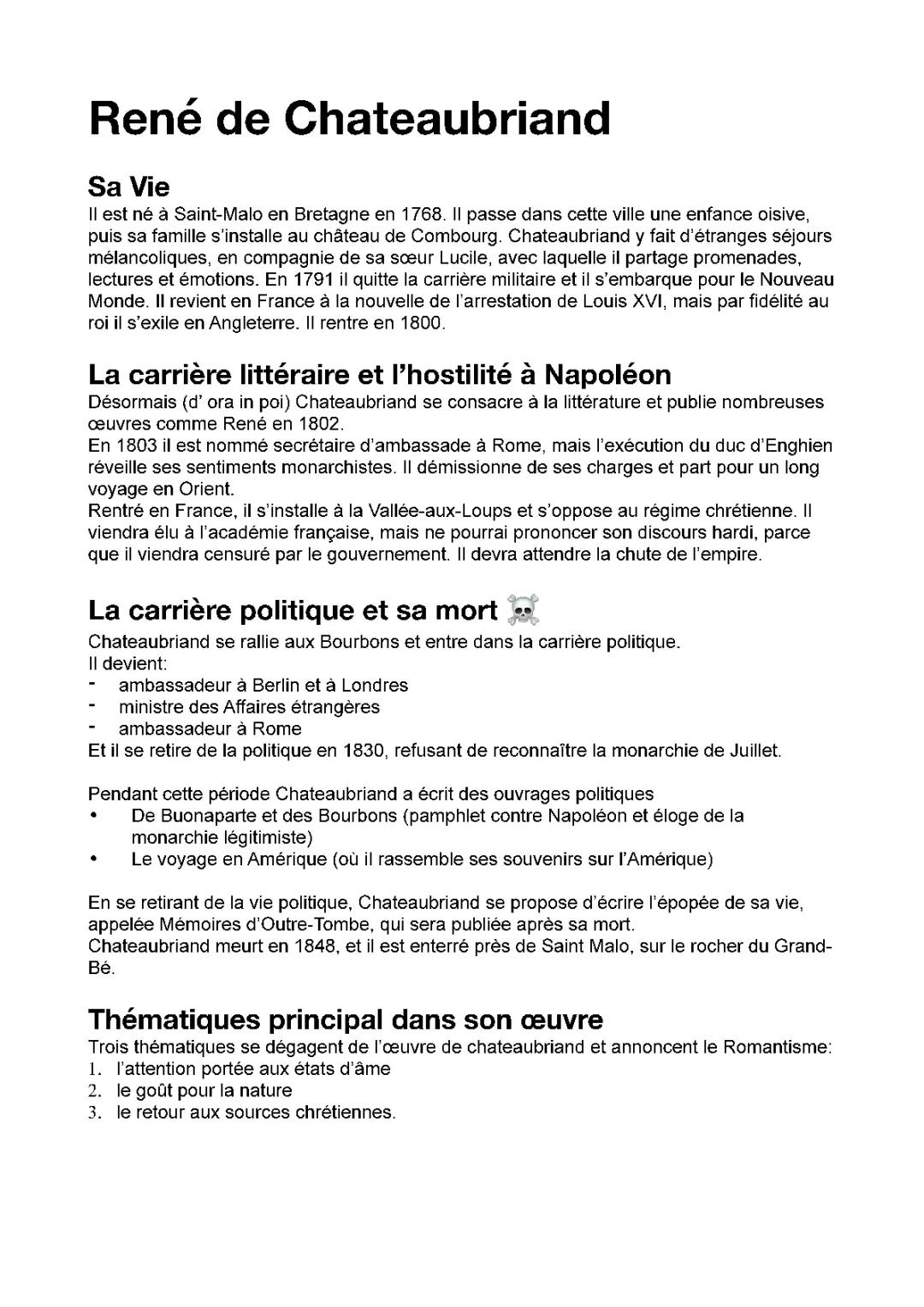 René de Chateaubriand e Victor Hugo