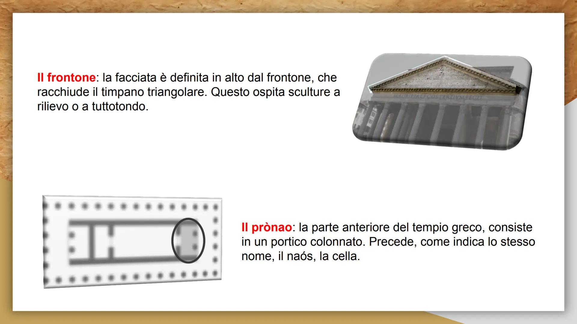 091
IL TEMPΙΟ
GRECO IL TEMPIO GRECO
Il tempio greco era la casa del Dio, infatti esso era costituito
da un ambiente chiamato Naos all'intern
