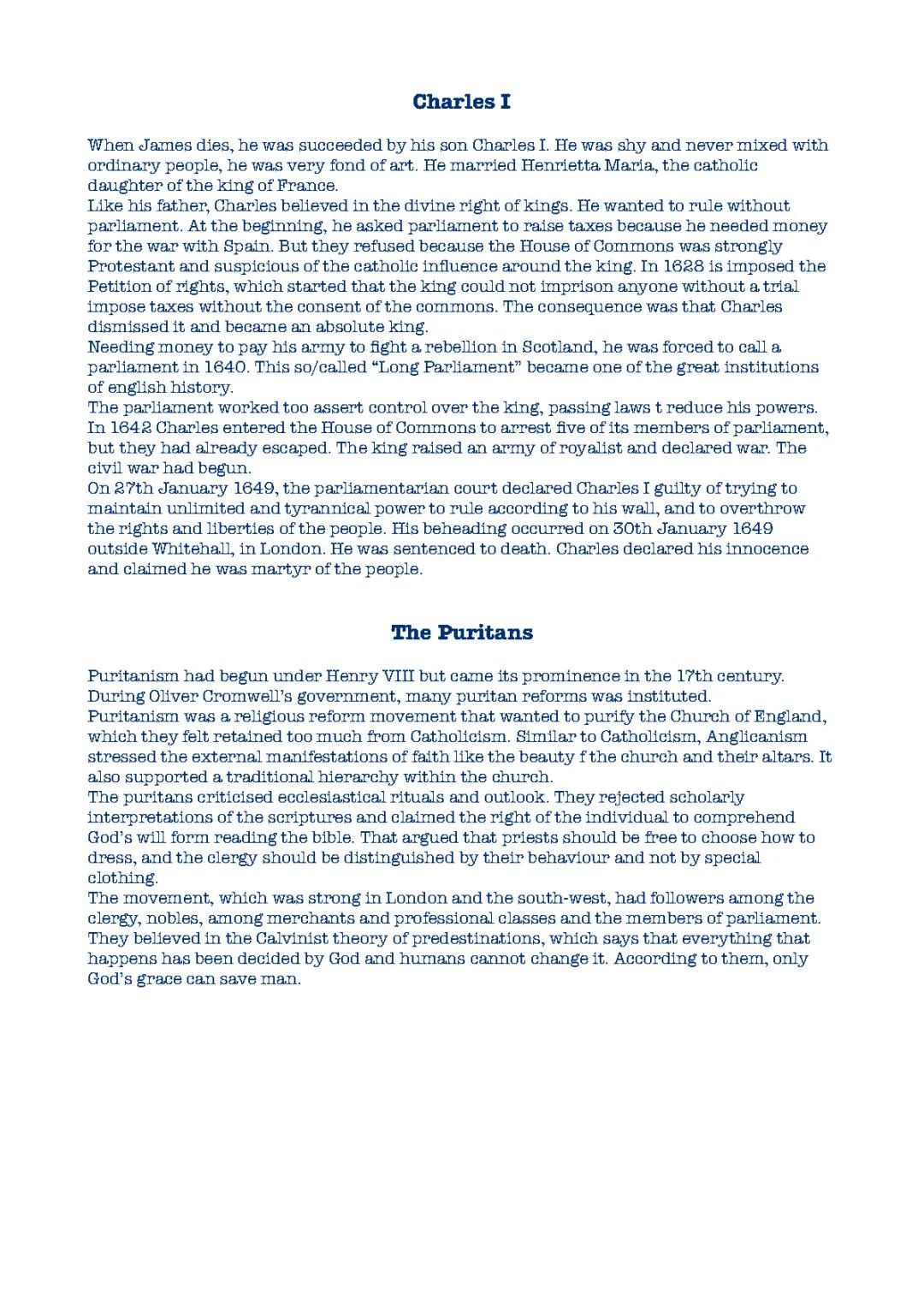 From Charles I to the Scientific revolution