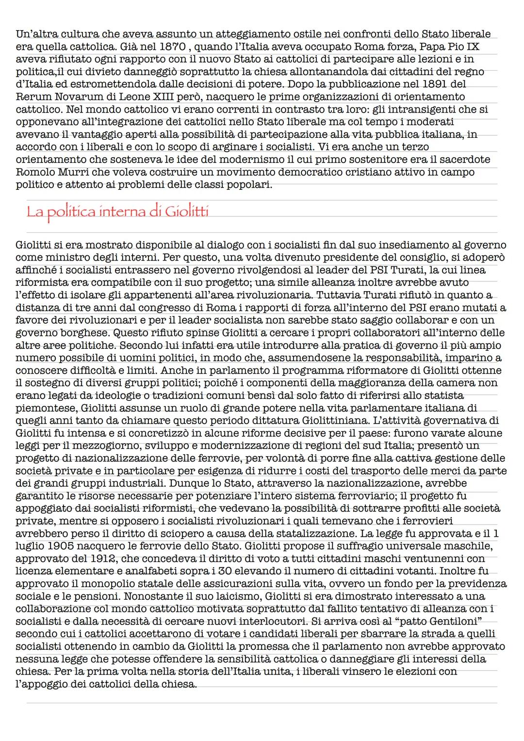 L'Italia giolittiana
La crisi di fine secolo e l'inizio di un nuovo corso político
I governi di Depretis e di Crispi avevano condotto un'agg