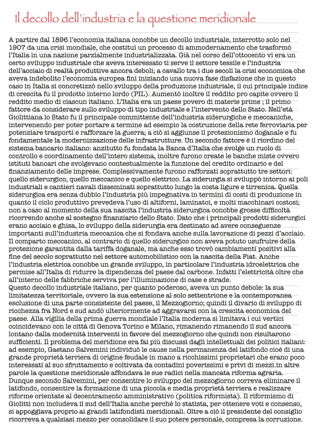 L'Italia giolittiana
La crisi di fine secolo e l'inizio di un nuovo corso político
I governi di Depretis e di Crispi avevano condotto un'agg