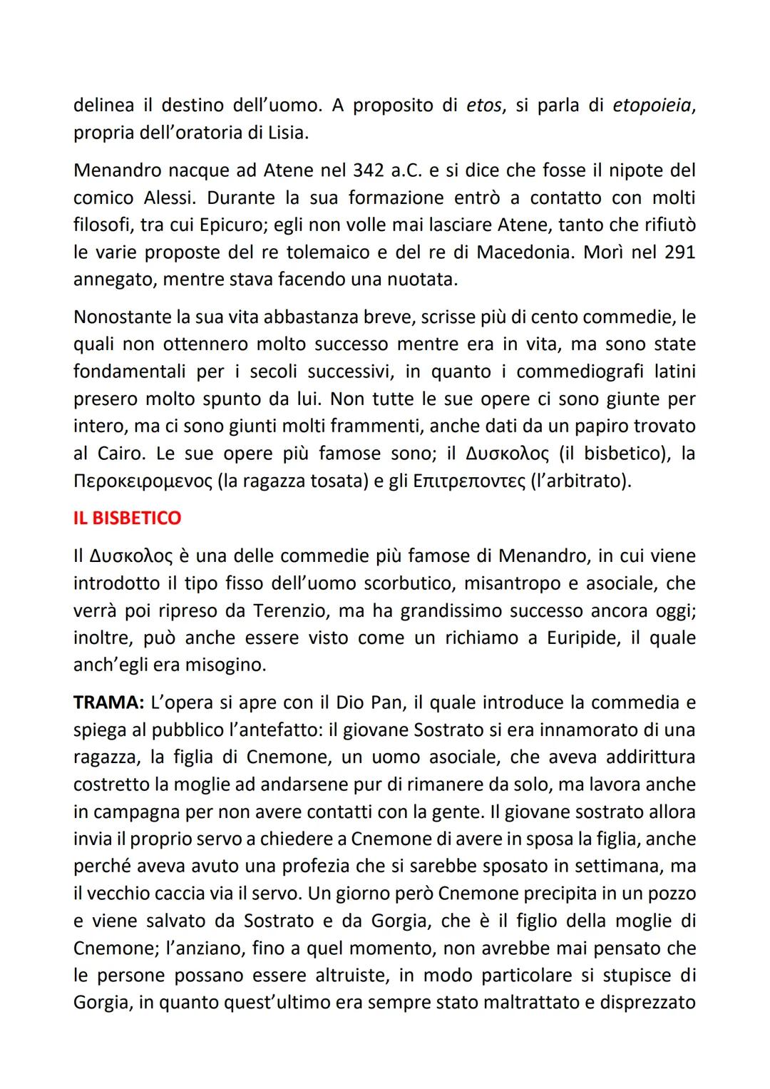 MENANDRO
Menandro visse a cavallo tra il IV e il III secolo a.C., quindi visse tra
l'Alessandrinismo e l'Ellenismo. Egli era un commediograf