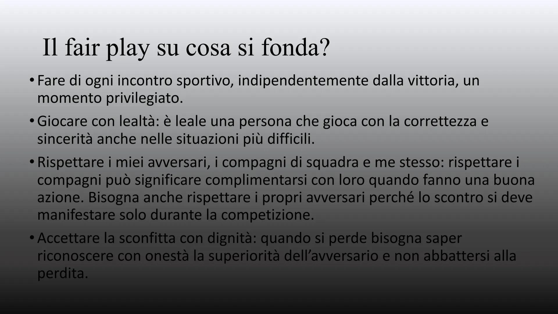 # FAIR PLAY
Il fair play
PANATHLON INTERNATIONAL # Cosa è il fair play?
"Fair play" è un'espressione che significa "gioco leale o
corrett