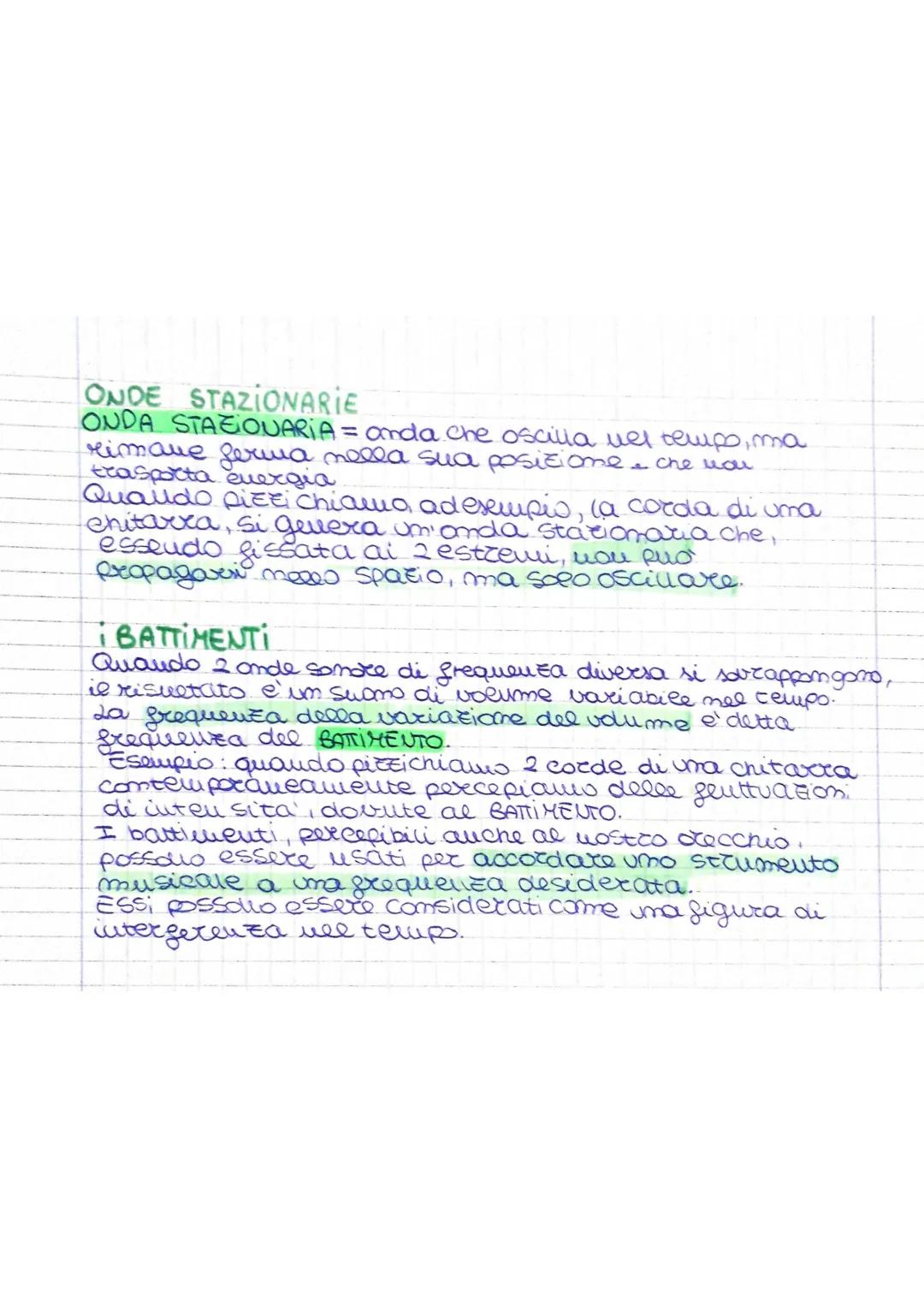 le onde
OUDA = perturbatione che si propaga da un punto als altro.
Esse you trasporta materia, bensi energia
Esempio: parte dell'energia con