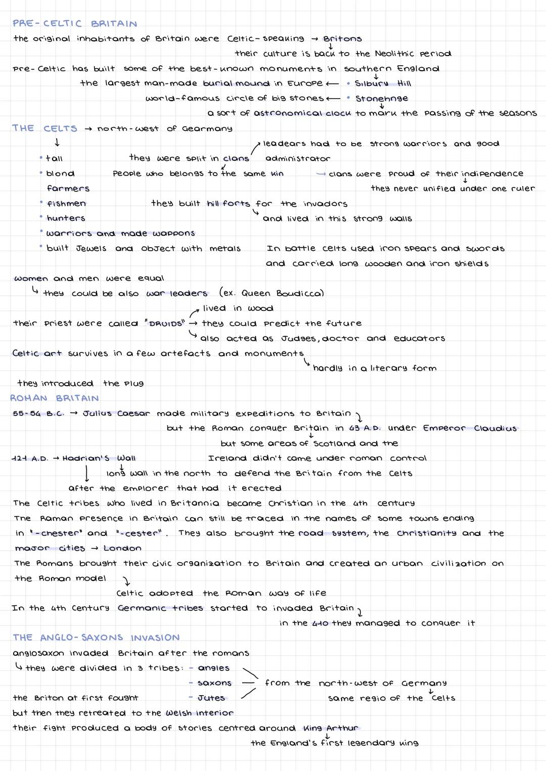 PRE-CELTIC BRITAIN
the original inhabitants of Britain were Celtic Speaking →Britons
Pre-Celtic has built some of the best-known monuments i