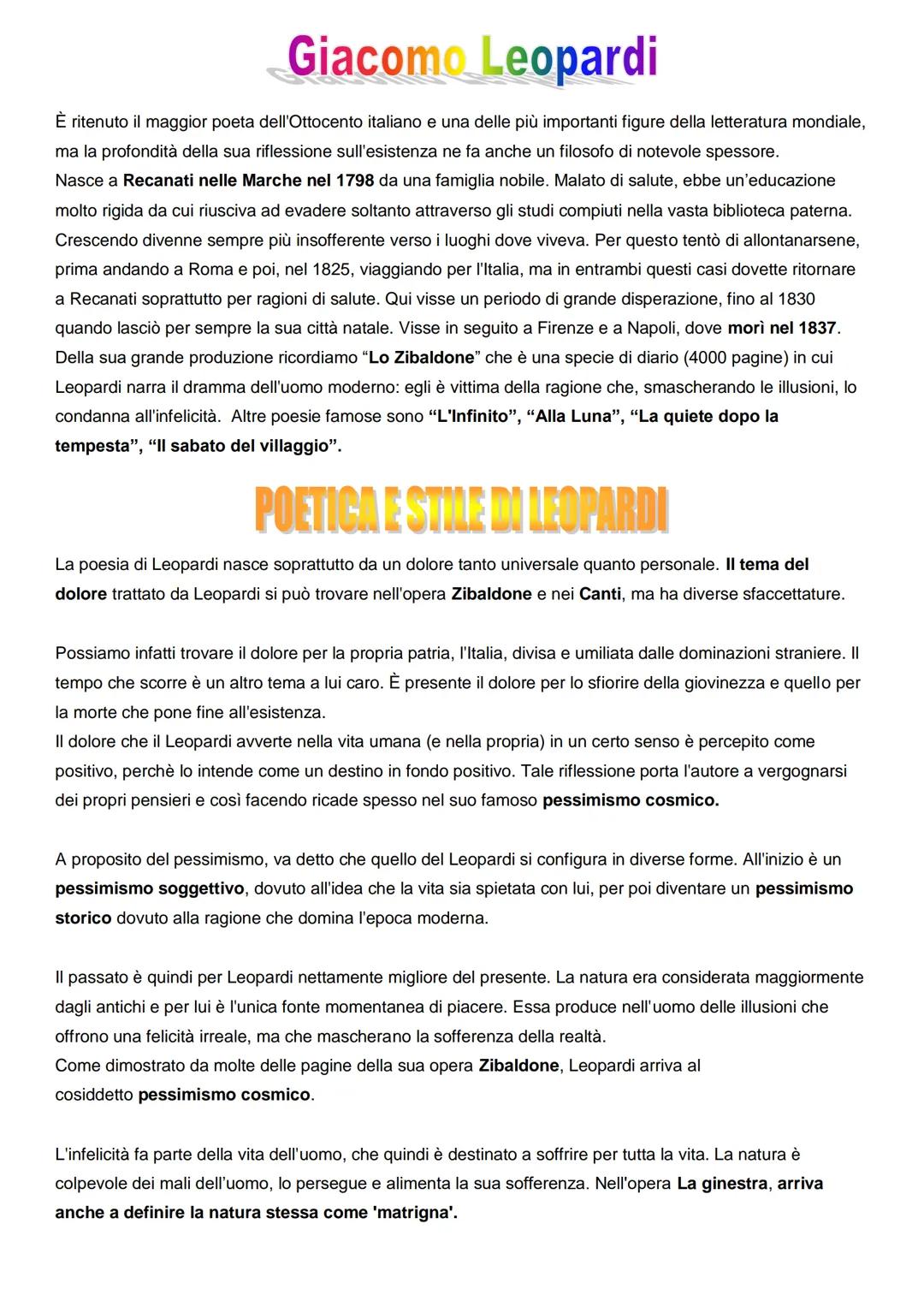 # Giacomo Leopardi
ร ritenuto il maggior poeta dell'Ottocento italiano e una delle piรน importanti figure della letteratura mondiale,
ma la