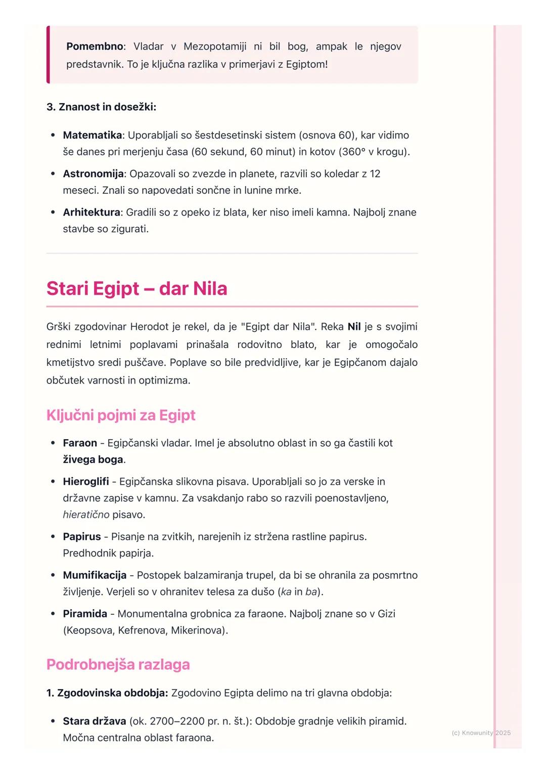 # Prve visoke civilizacije:
# Mezopotamija in Egipt
## Uvod v prve visoke civilizacije
Prve visoke civilizacije so se razvile okoli 4. tis