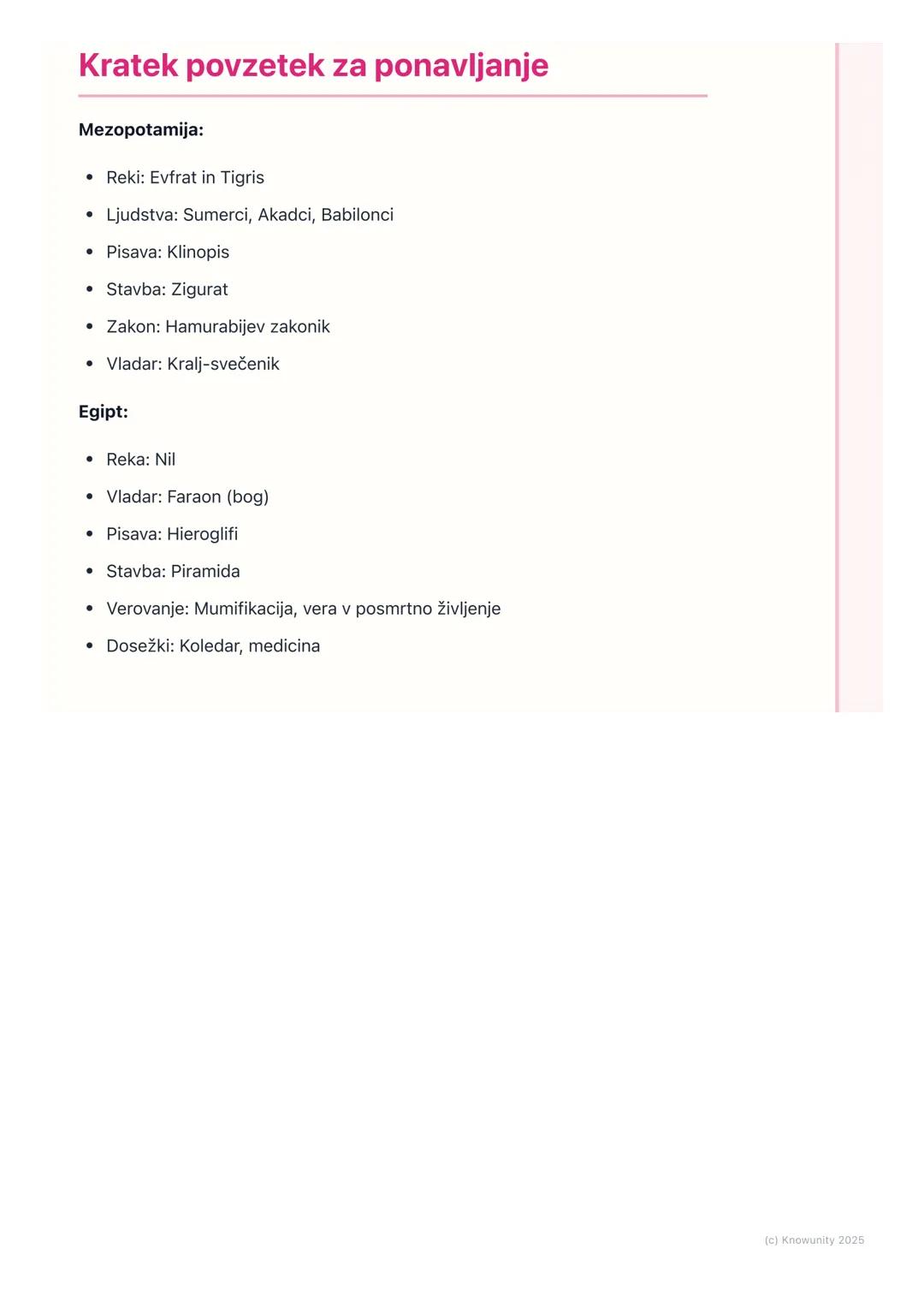 # Prve visoke civilizacije:
# Mezopotamija in Egipt
## Uvod v prve visoke civilizacije
Prve visoke civilizacije so se razvile okoli 4. tis