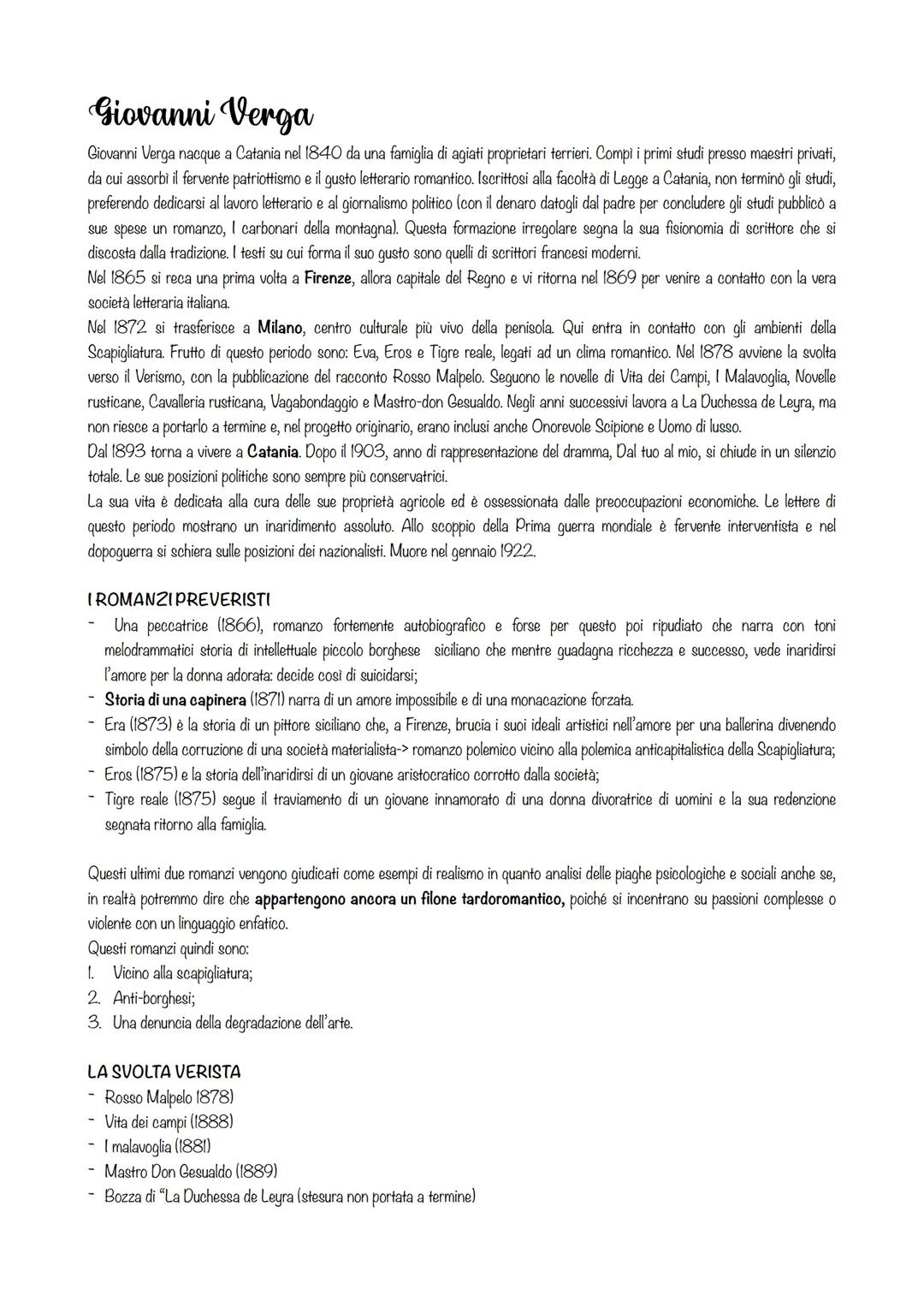 # Giovanni Verga
Giovanni Verga nacque a Catania nel 1840 da una famiglia di agiati proprietari terrieri. Compi i primi studi presso maestr