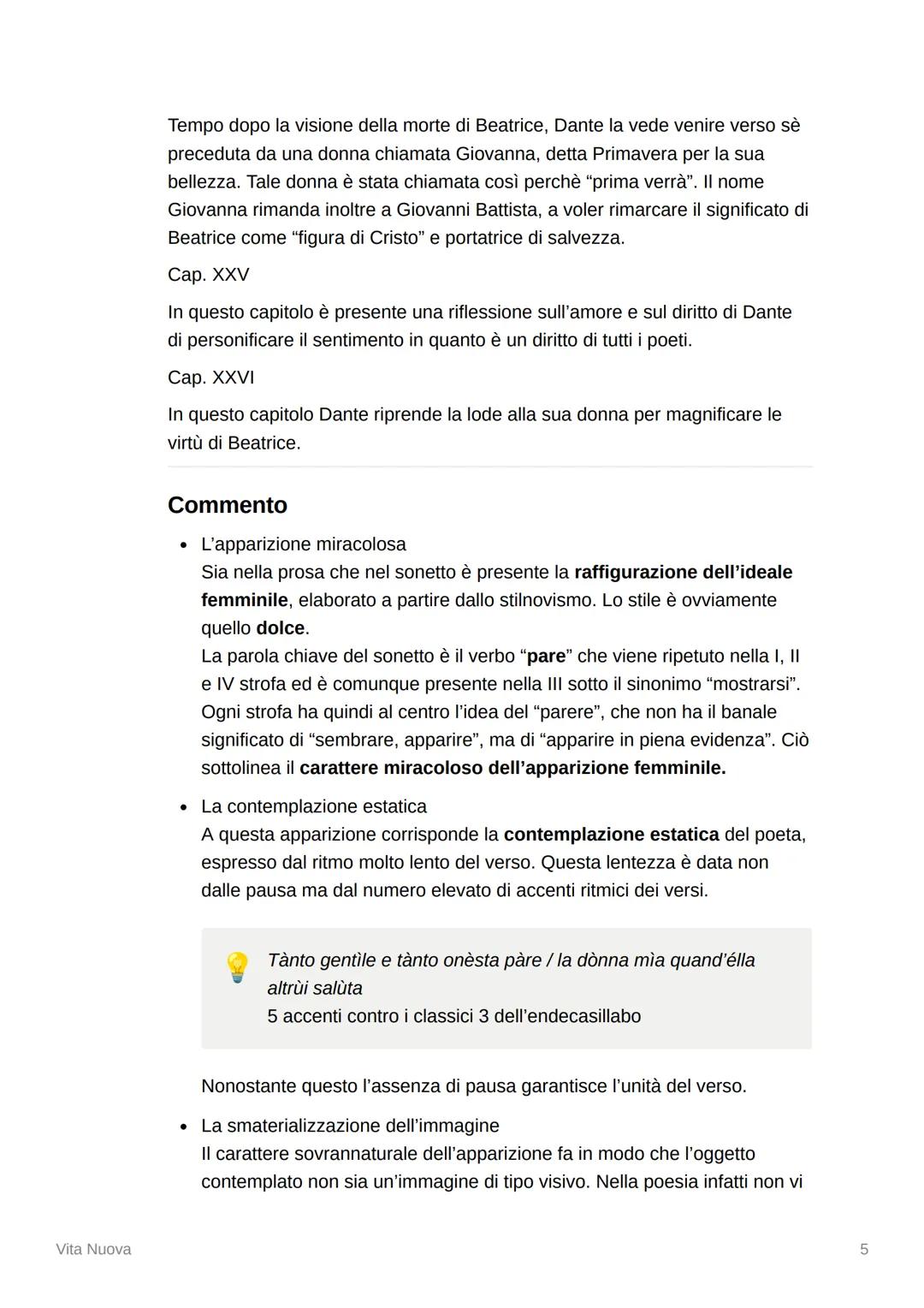 # Vita Nuova
▼ La genesi dell'opera
Firenze era un ambiente culturale molto ricco di fermenti in cui coesistevano
varie correnti poetiche: