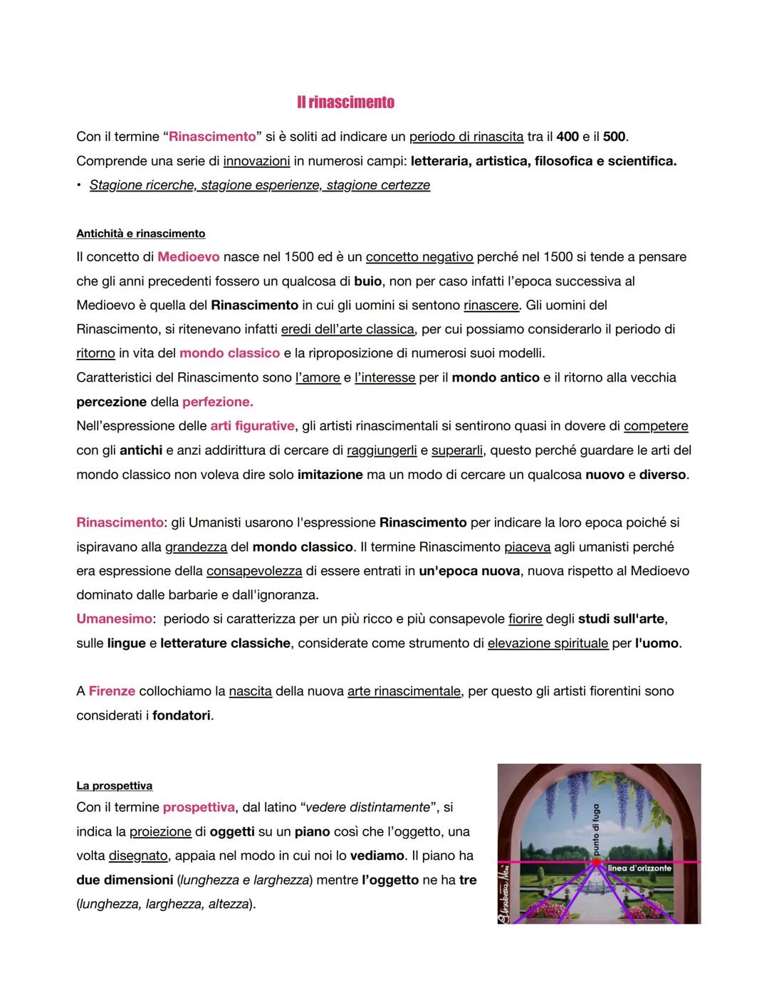 Il rinascimento
Con il termine "Rinascimento" si è soliti ad indicare un periodo di rinascita tra il 400 e il 500.
Comprende una serie di in