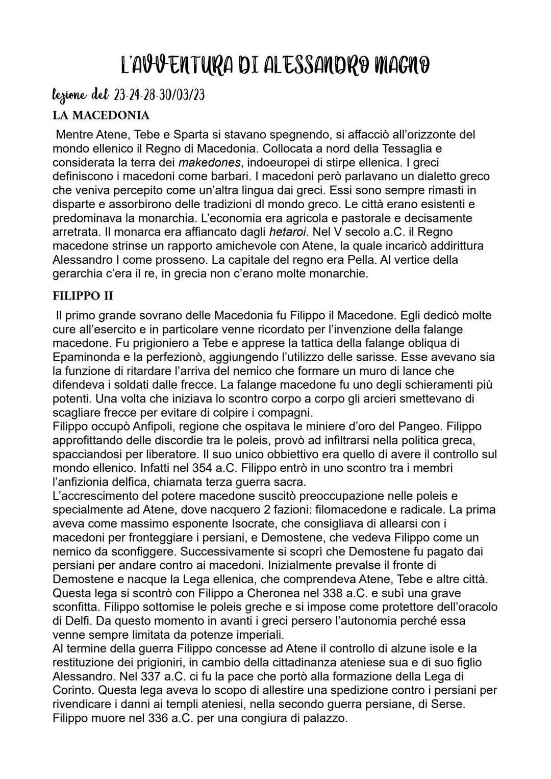 # L'AVVENTURA DI ALESSANDRO MAGNO
lezione del 23-24-28-30/03/23
LA MACEDONIA
Mentre Atene, Tebe e Sparta si stavano spegnendo, si affacci