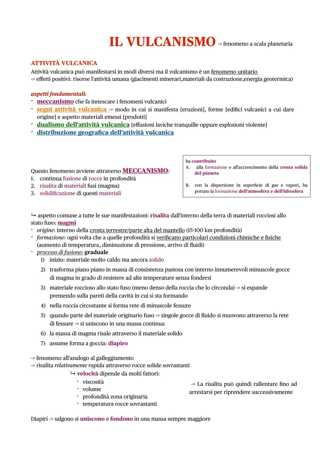 IL VULCANISMO -> fenomeno a scala planetaria
ATTIVITÀ VULCANICA
Attività vulcanica può manifestarsi in modi diversi ma il vulcanismo è un fe
