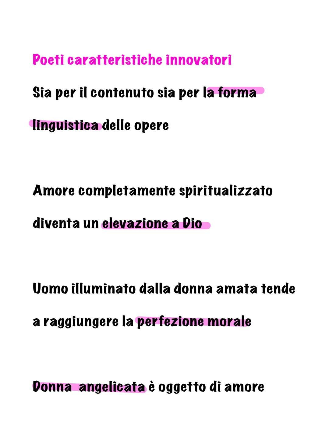 Il Dolce Stil Novo
Primo grande movimento colturale
letterario nato a Bologna con Guido
Guinzelli e si sviluppa in Toscana (in
particolare a
