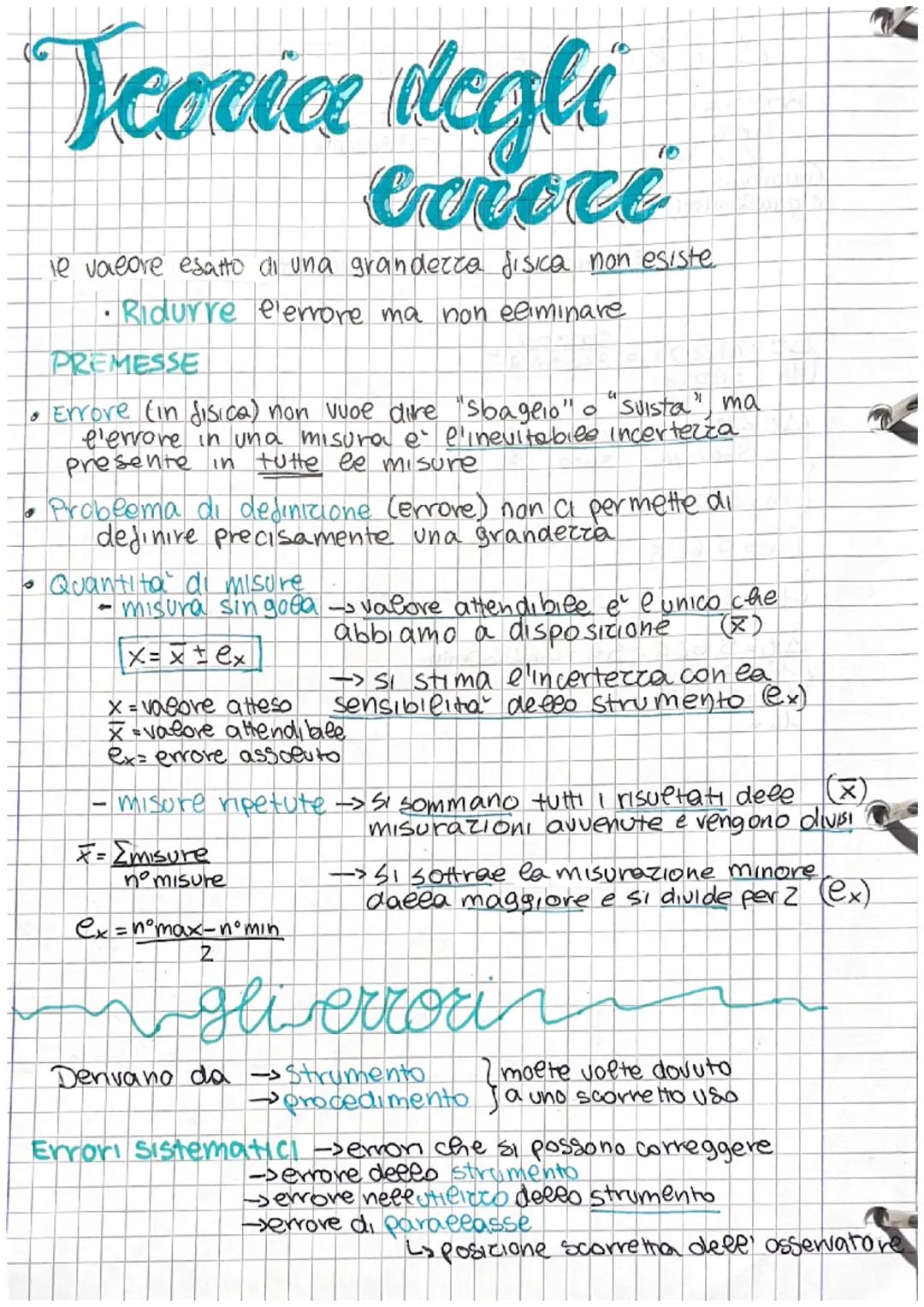 Jeorice degli
✔
le valore esatto di una grandezza fisica non esiste.
• Ridurre l'errore ma non eliminare
PREMESSE
• Errore (in disica) non v