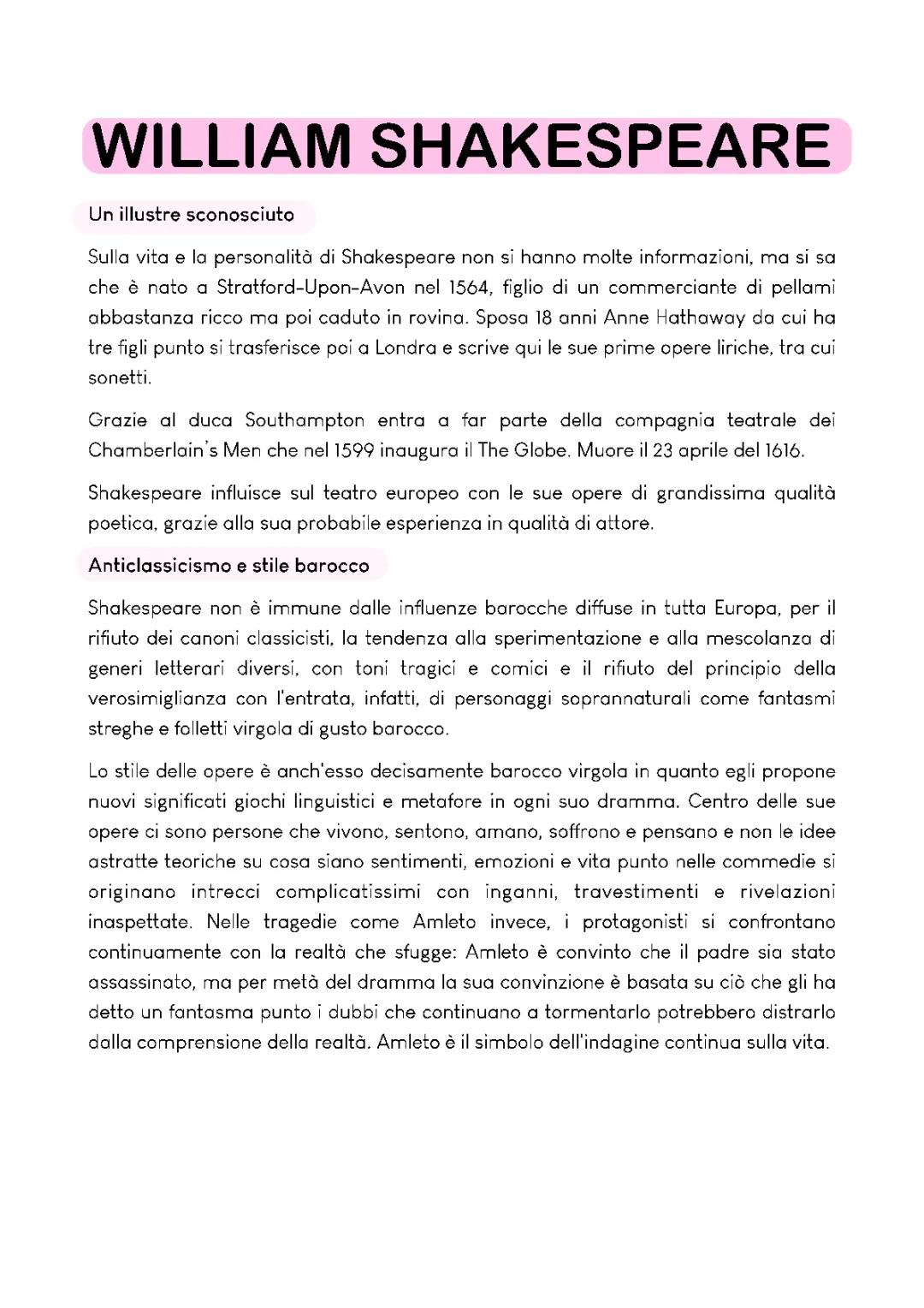 Shakespeare, teatro e opere