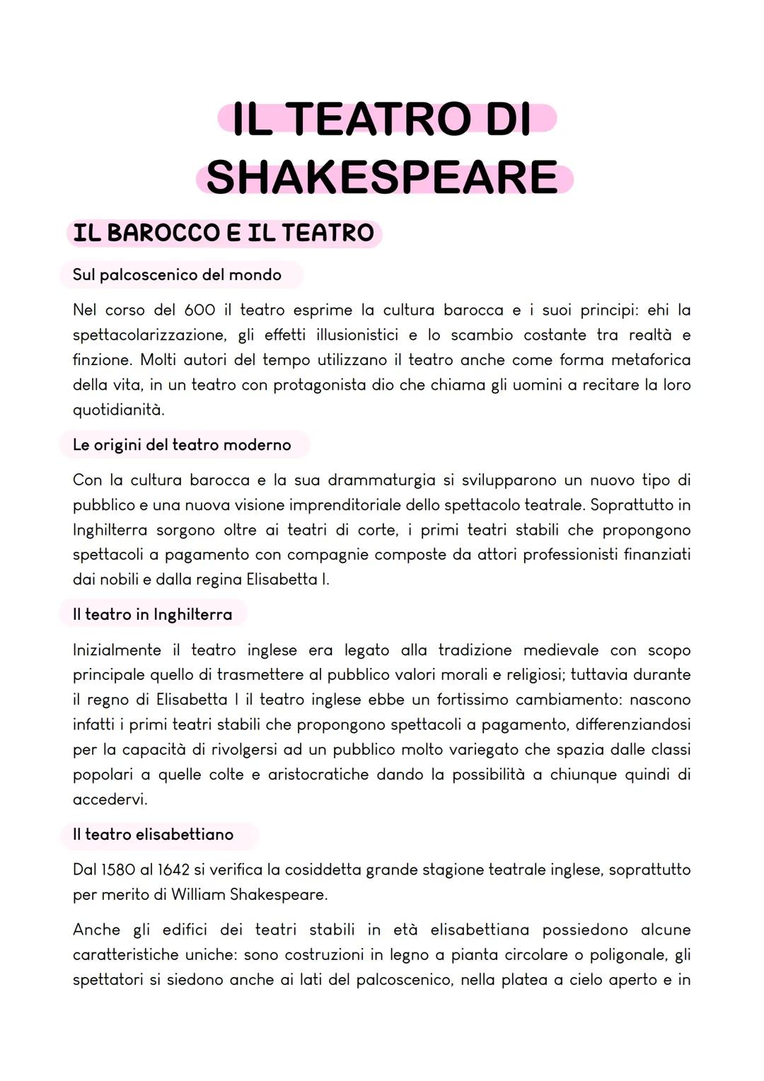 WILLIAM SHAKESPEARE
Un illustre sconosciuto
Sulla vita e la personalitร di Shakespeare non si hanno molte informazioni, ma si sa
che รจ nato