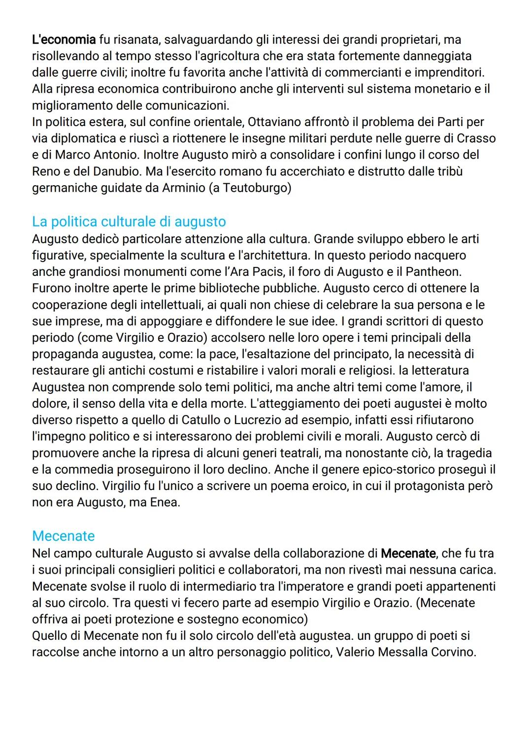# ETÀ AUGUSTEA
Chiamiamo età augustea il periodo successivo alla battaglia di Azio (nel 31 a.C.),
che vide Ottaviano uscire vittorioso da u