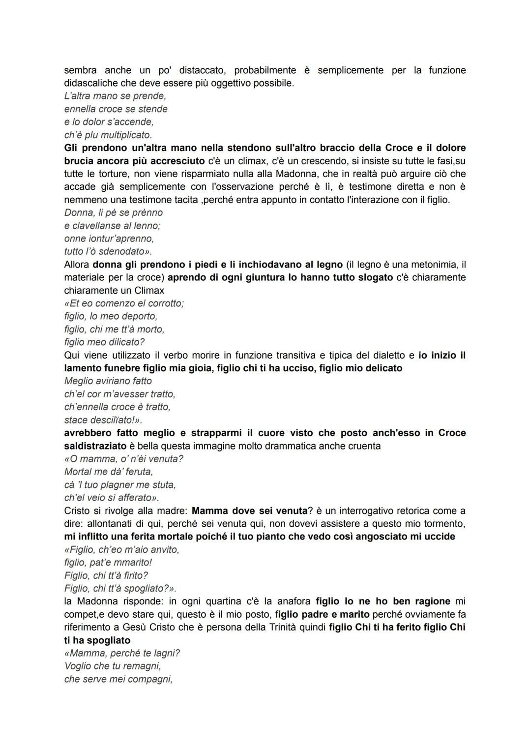 # Donna de Paradiso di lacopone da Todi
Si tratta di un'opera poetica, però al tempo stesso drammatica, è propriamente una lauda
drammatica