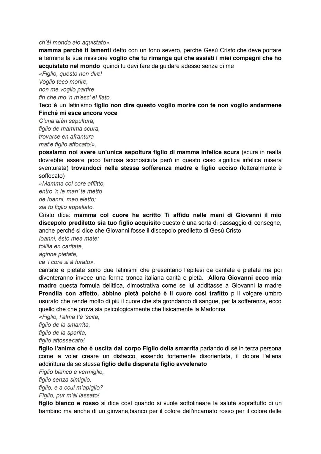 # Donna de Paradiso di lacopone da Todi
Si tratta di un'opera poetica, però al tempo stesso drammatica, è propriamente una lauda
drammatica