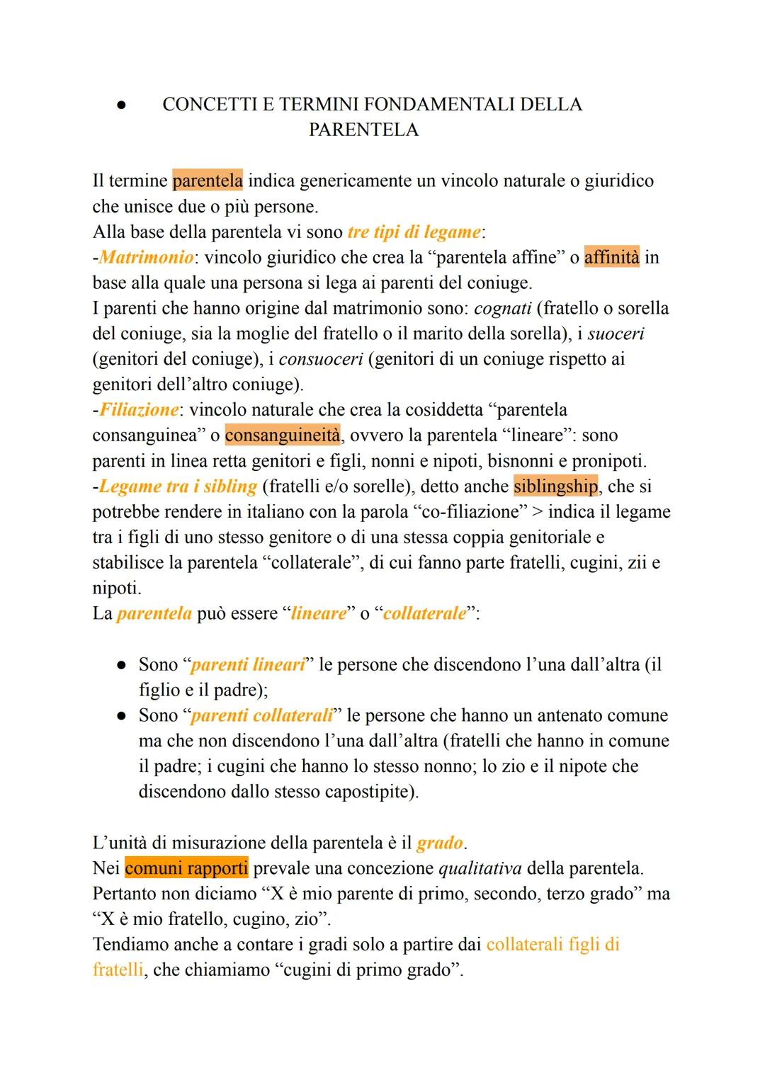 FAMIGLIA, PARENTELA E GENERE
1. Le relazioni di parentela
Le relazioni di parentela sono un fenomeno universale.
In tutte le società umane l