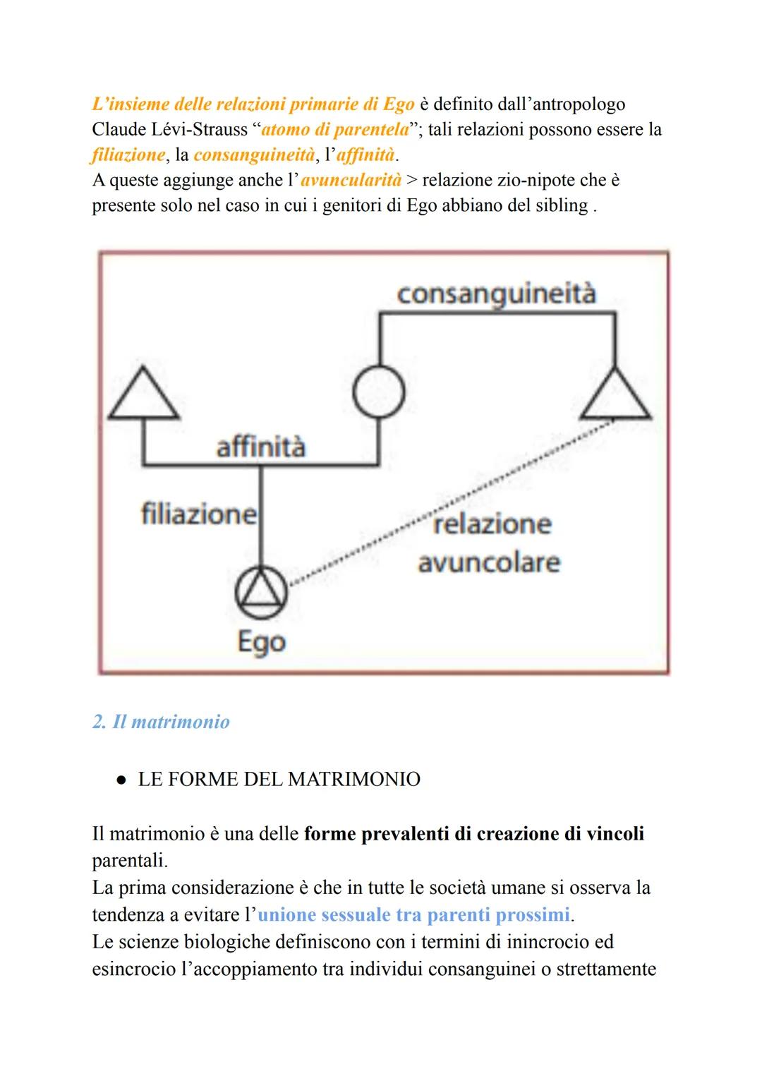 FAMIGLIA, PARENTELA E GENERE
1. Le relazioni di parentela
Le relazioni di parentela sono un fenomeno universale.
In tutte le società umane l