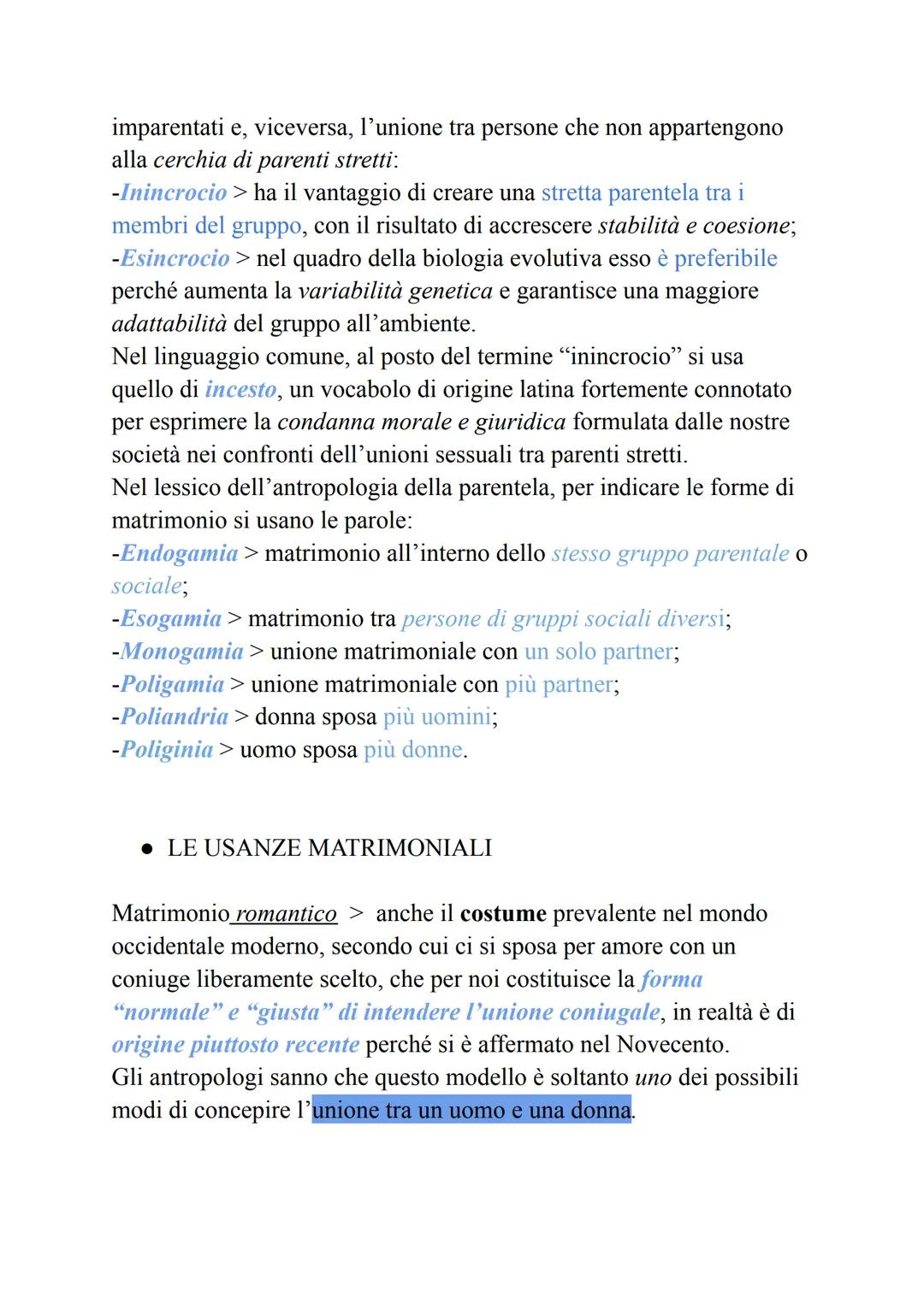 FAMIGLIA, PARENTELA E GENERE
1. Le relazioni di parentela
Le relazioni di parentela sono un fenomeno universale.
In tutte le società umane l