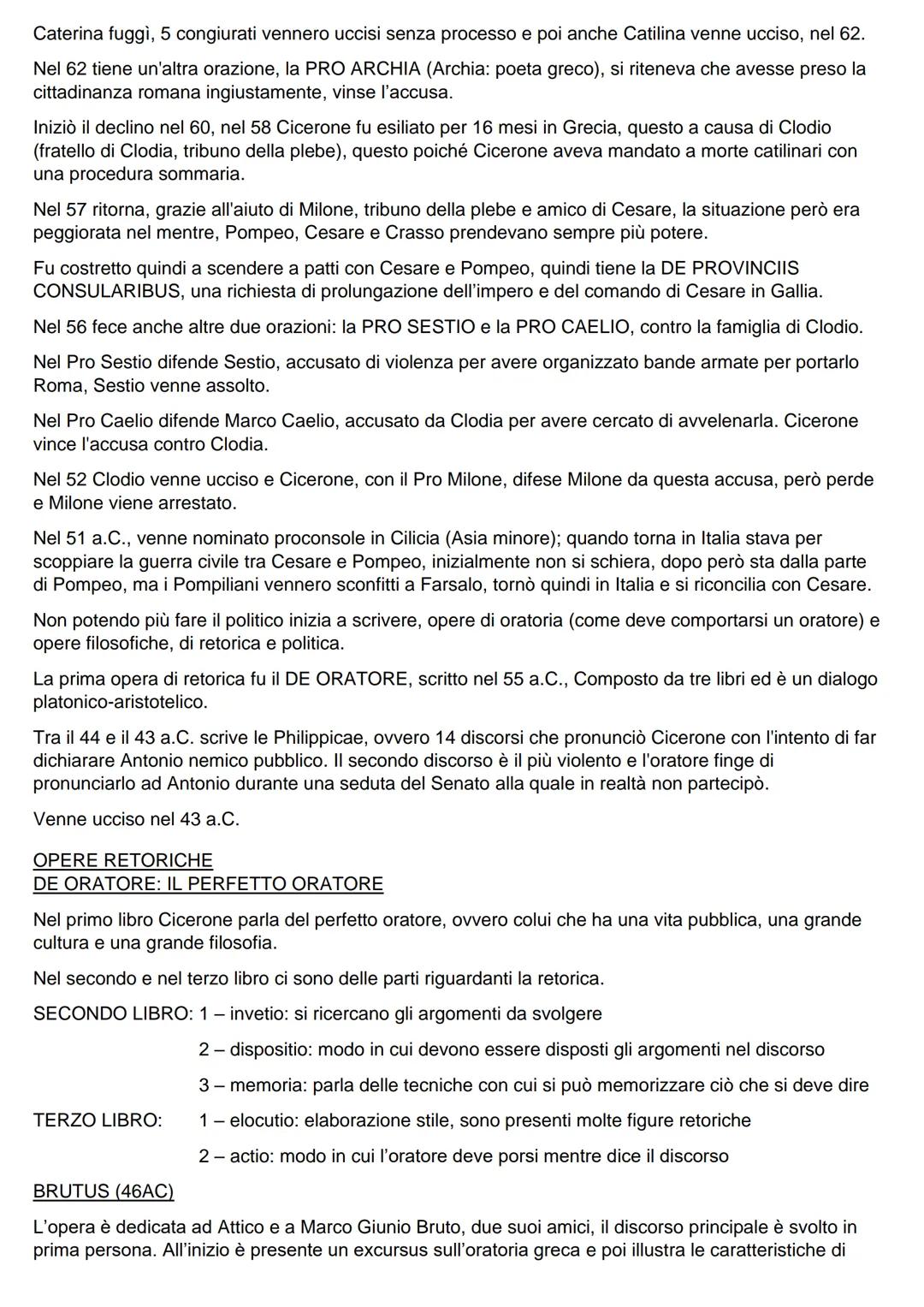 # cicerone E
LA VITA
Nacque il 3 gennaio del 106 a.C. ad Arpino, in provincia di Frosinone nel Lazio meridionale.
Appartenente alla gener