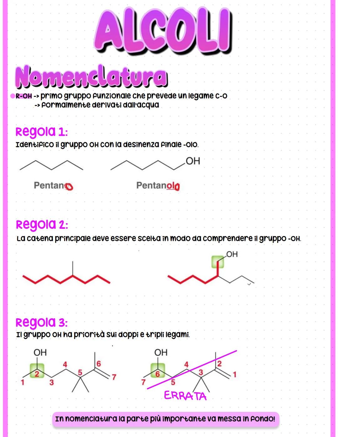 Spiegazione Semplice sugli Alcoli: Nomenclatura (incluso IUPAC), Comportamento e Reazioni (SN1 e SN2)