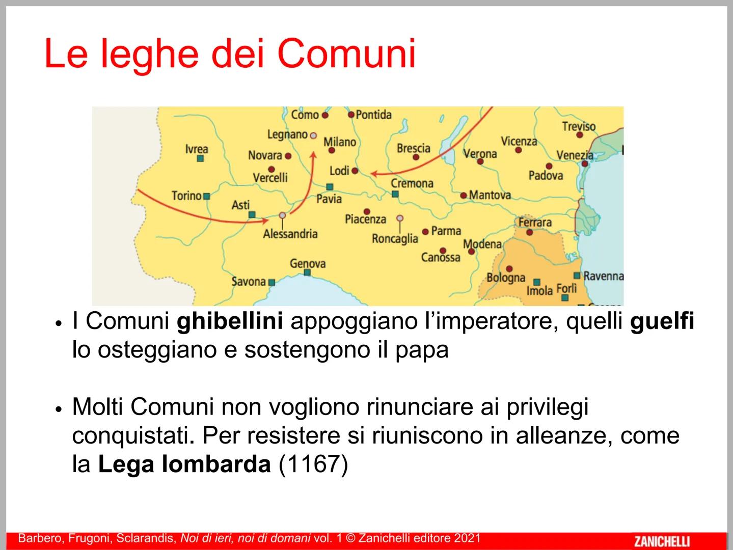 L'Italia comunale e
l'Impero
Barbero, Frugoni, Sclarandis, Noi di ieri, noi di domani vol. 1 © Zanichelli editore 2021
ZANICHELLI La nascita
