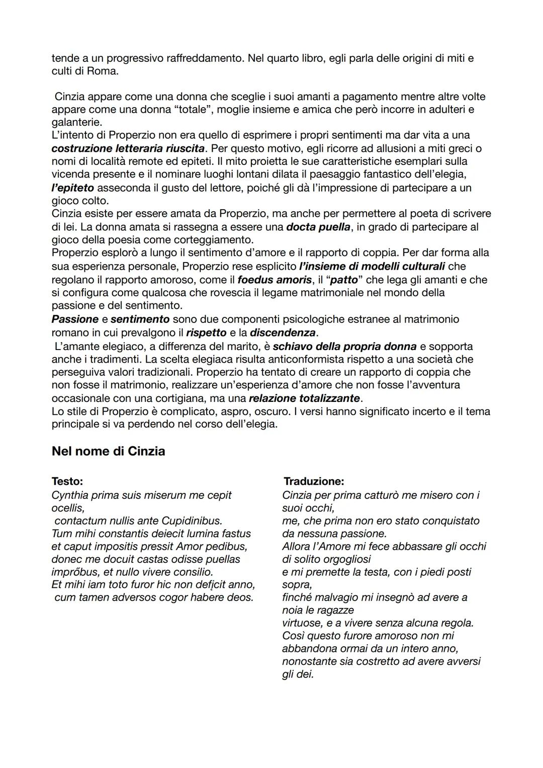 Tibullo e Properzio
L'elegia
Nel I secolo a.C a Roma si sviluppò il genere letterario dell'elegia, in cui è presente il
Distico elegiaco-> u