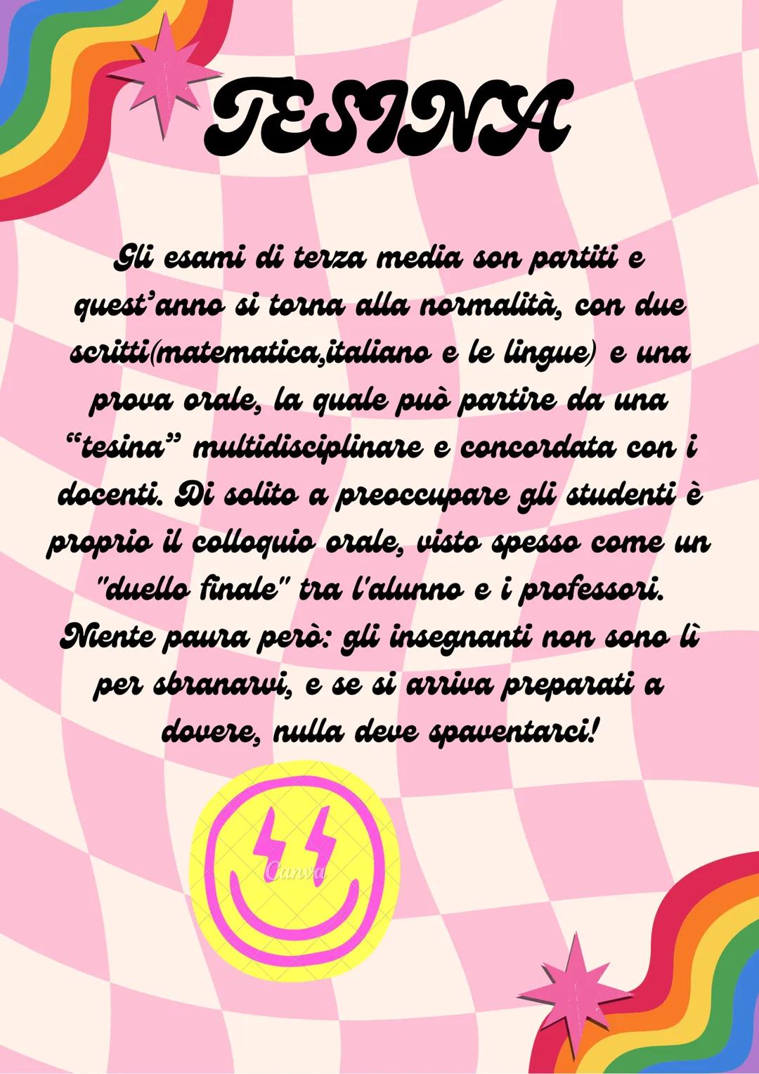 @studywithanna
CONSIGLI
TESINA E
ORALE DI
TERZA MEDIA
SINA
X
LING
COME SI SCRIVE
UNA TESINA
DI TERZA MEDIA
-OX
La mia tesina
parla di...
aA