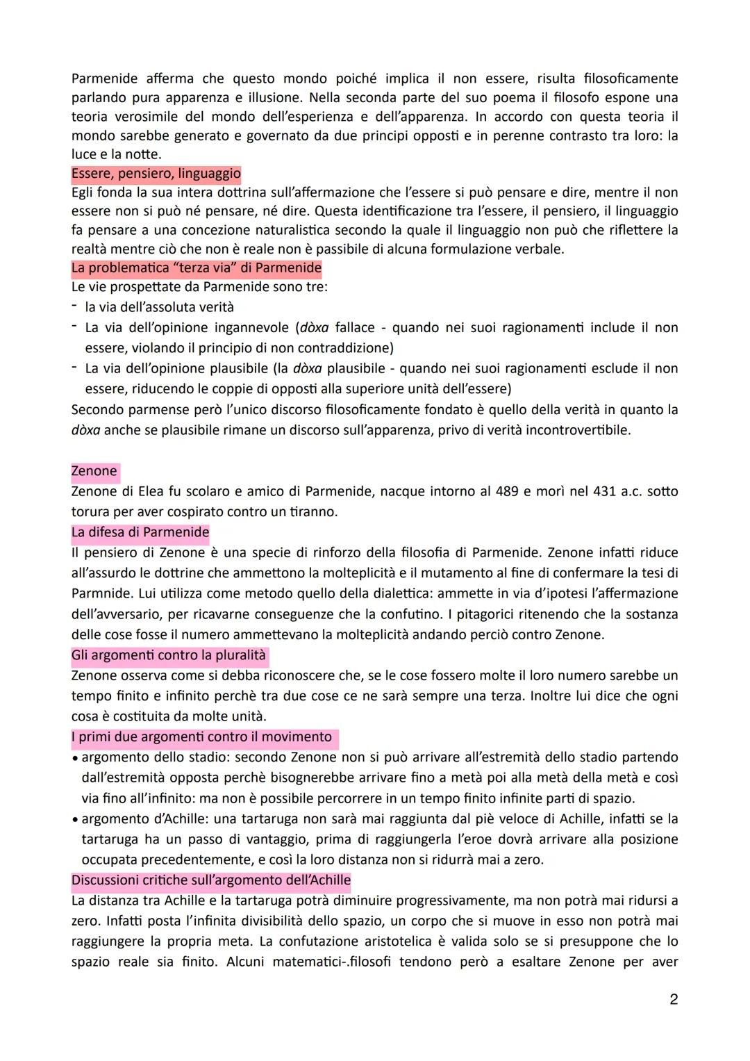 La filosofia eleatica
L'eleatismo fiorisce nelle colonie greche dell'Italia meridionale, e prende il nome dalla città di Elea,
esso pretende